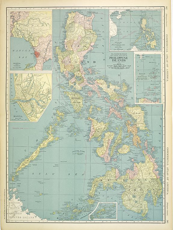 RAND MCNALLY & CO., Philippine Islands., antique map, old maps