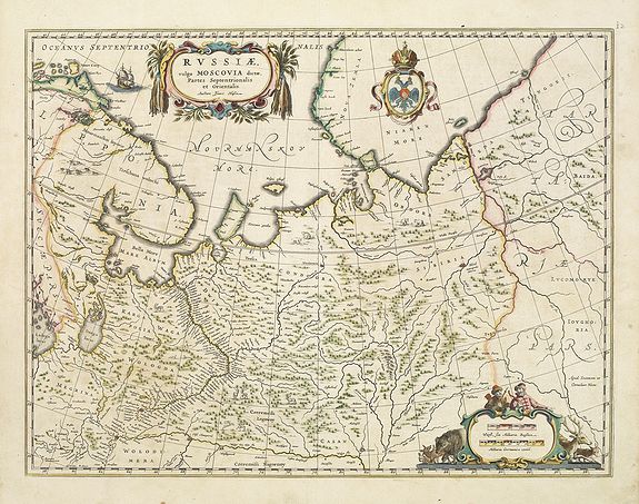 BLAEU, J.& C., Russiae vulgo Moscovia dictae, Partes Septentrionalis. . ., antique map, old maps