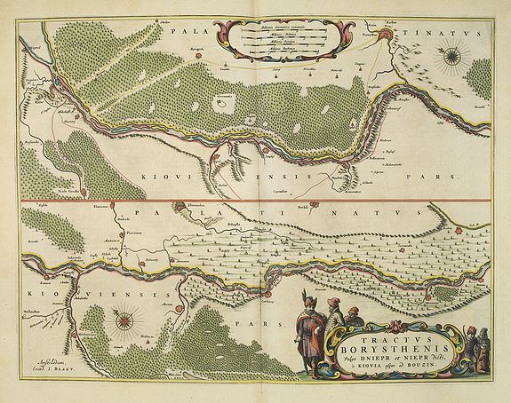 BLAEU, J., Tractus Borysthenis vulgo Dniepr et Niepr Dicti, à Kiovia ufque ad Bouzin., antique map, old maps