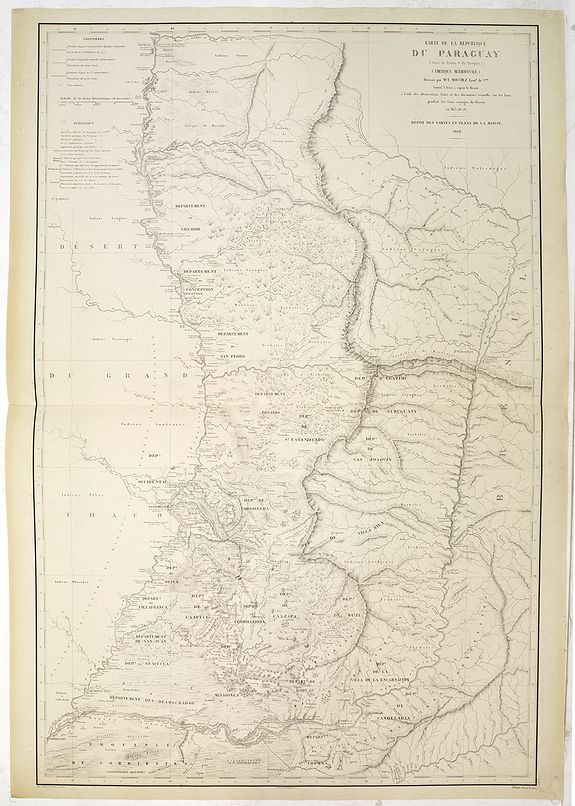 MOUCHEZ, E.A.B., Carte de la République du Paraguay (cours du Parana et du Paraquay) . . ., antique map, old maps