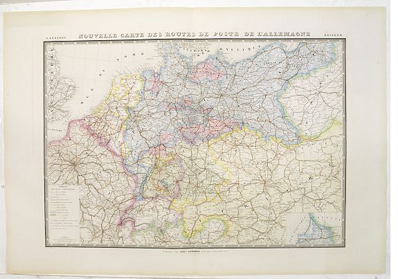 DYONNET, C. / LOGEROT, A., Nouvelle carte des routes de poste de l'Allemagne., antique map, old maps