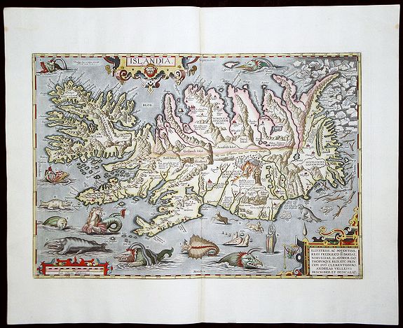 ORTELIUS, A., Islandia., antique map, old maps