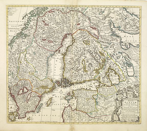 DE WIT, F. / COVENS, J. / MORTIER, C., Regni Sueciae., antique map, old maps