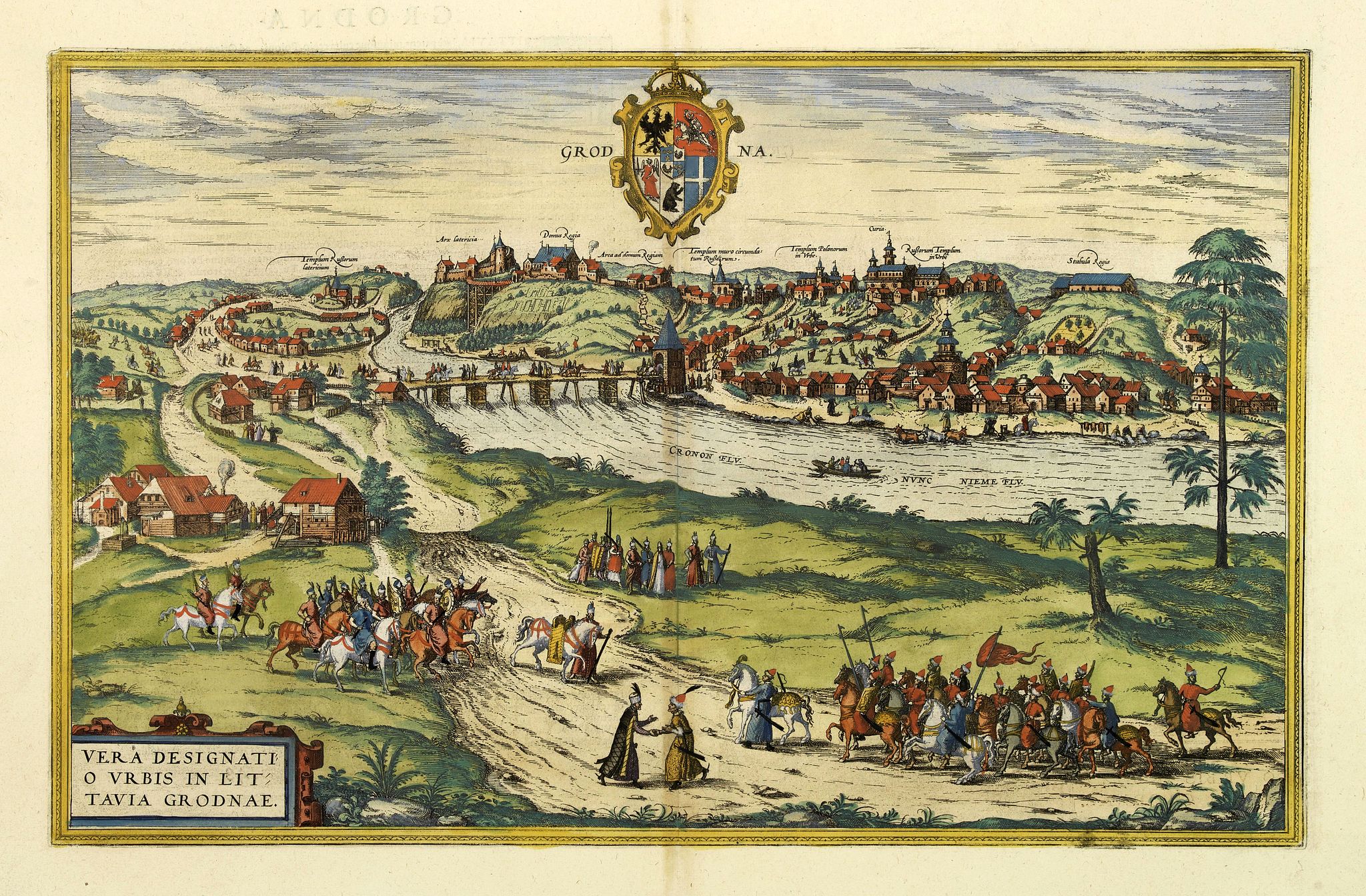 BRAUN,G. / HOGENBERG, F., Grodna (Hrodna or Grodno) , antique map, old maps