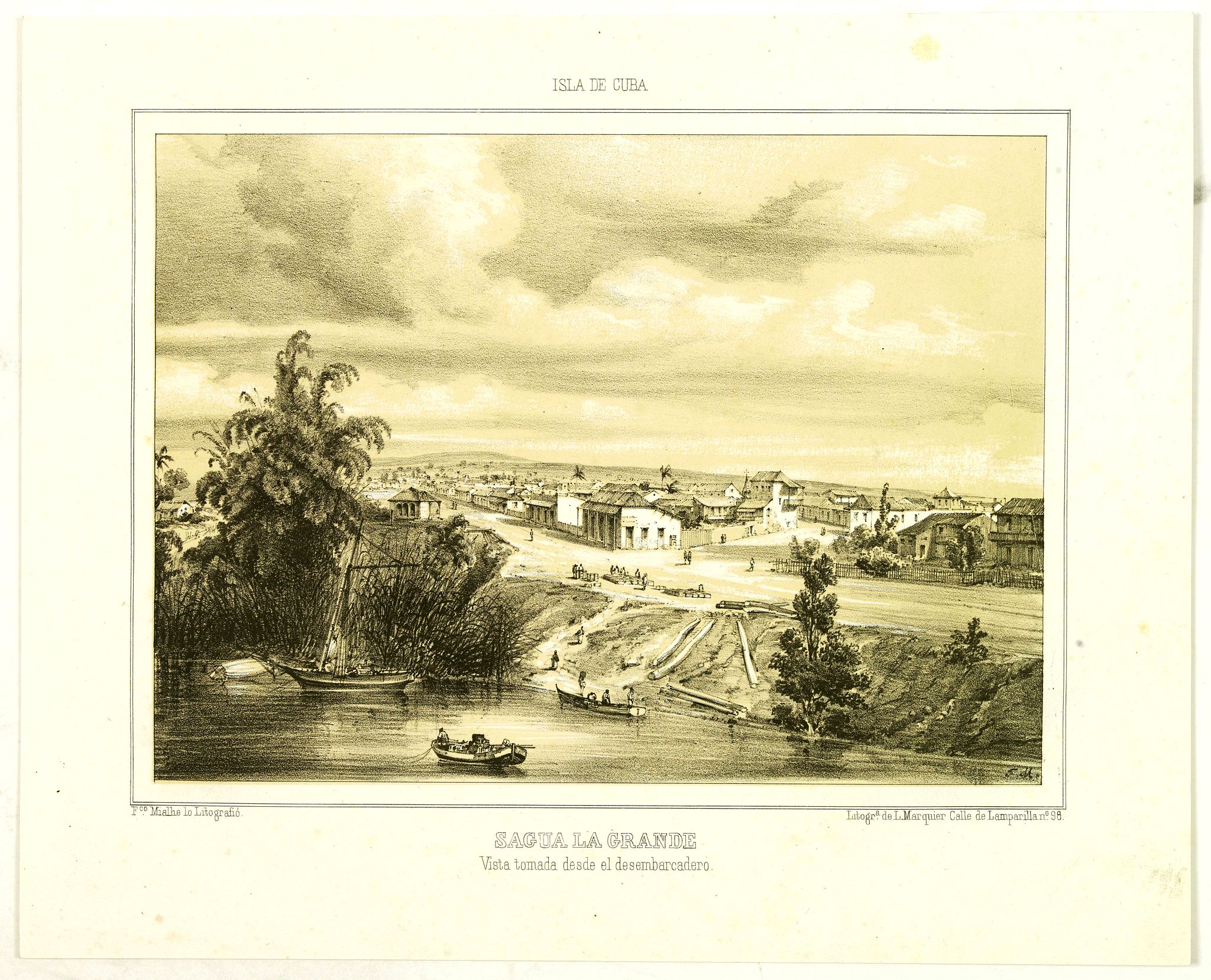 MIALHE, F., Habana. 2a Vista tomada desde Casa-Blanca., antique map, old maps