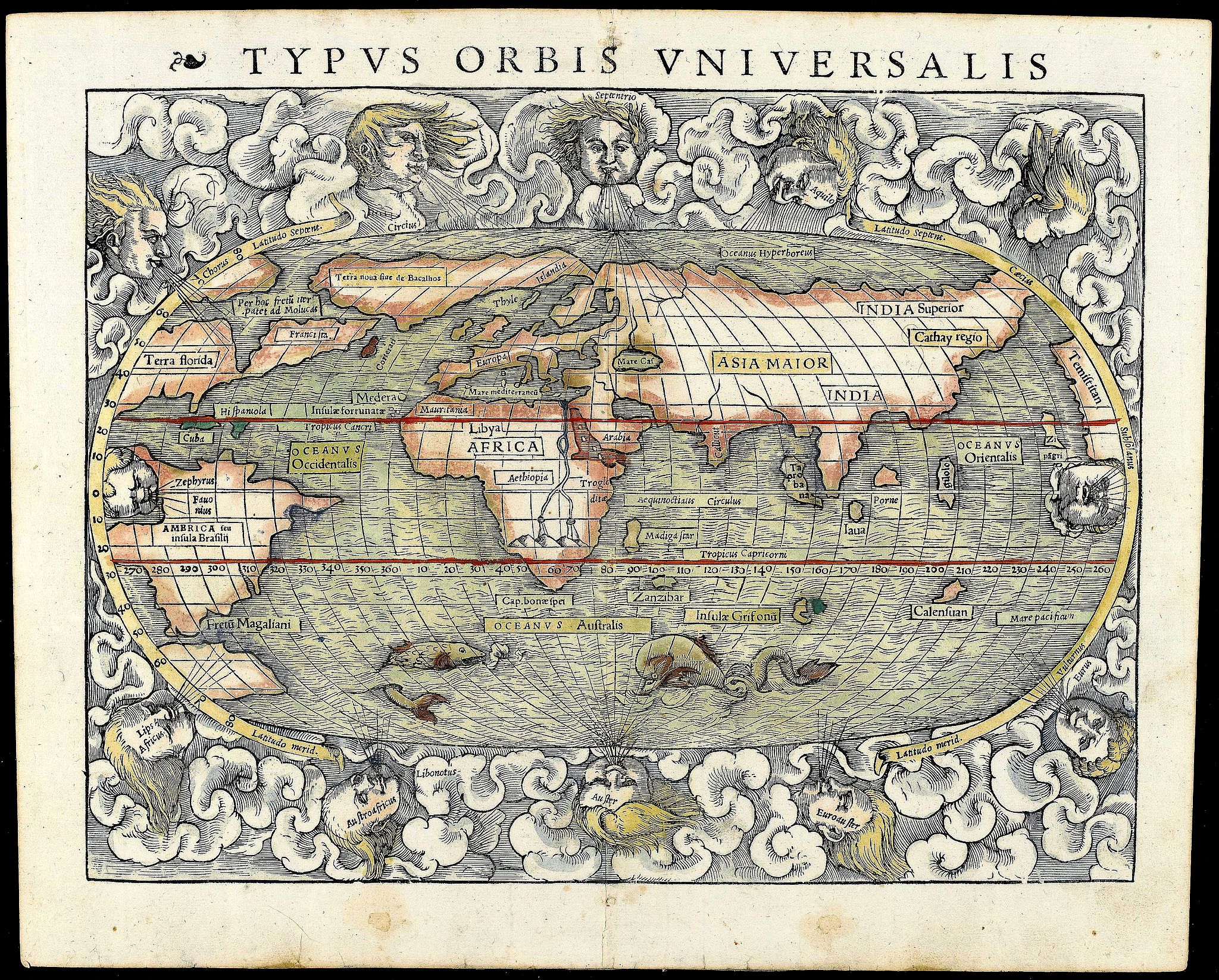 MÜNSTER, S., Typus Orbis Universalis., antique map, old maps