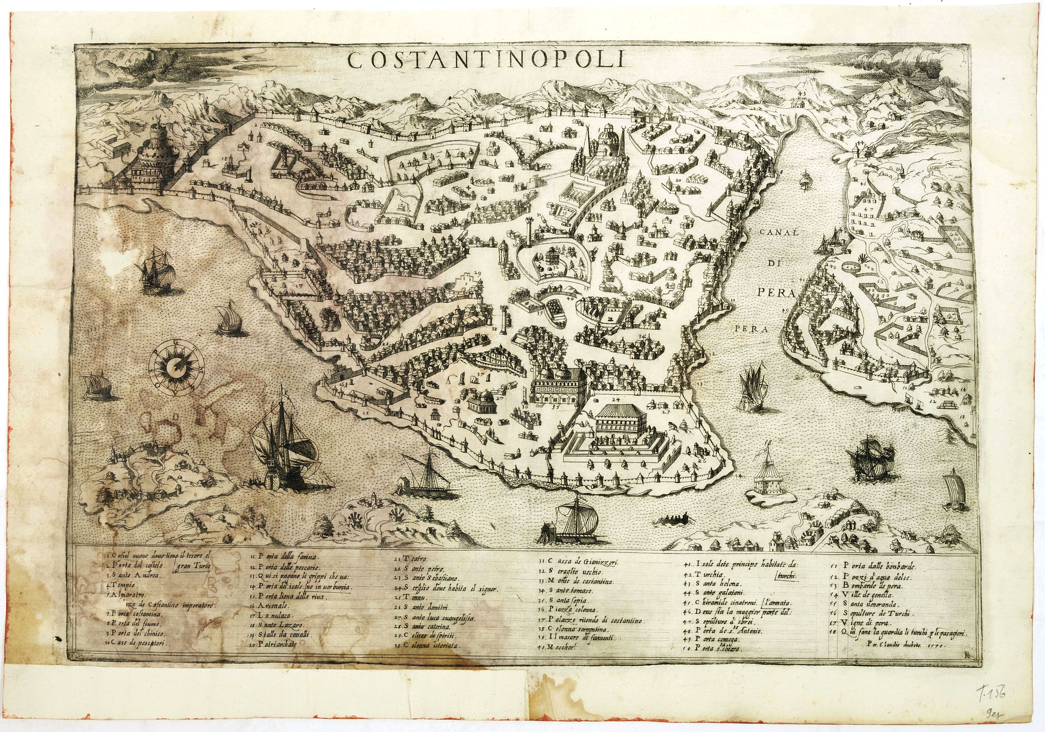 DUCHETO, C., Costantinopoli., antique map, old maps