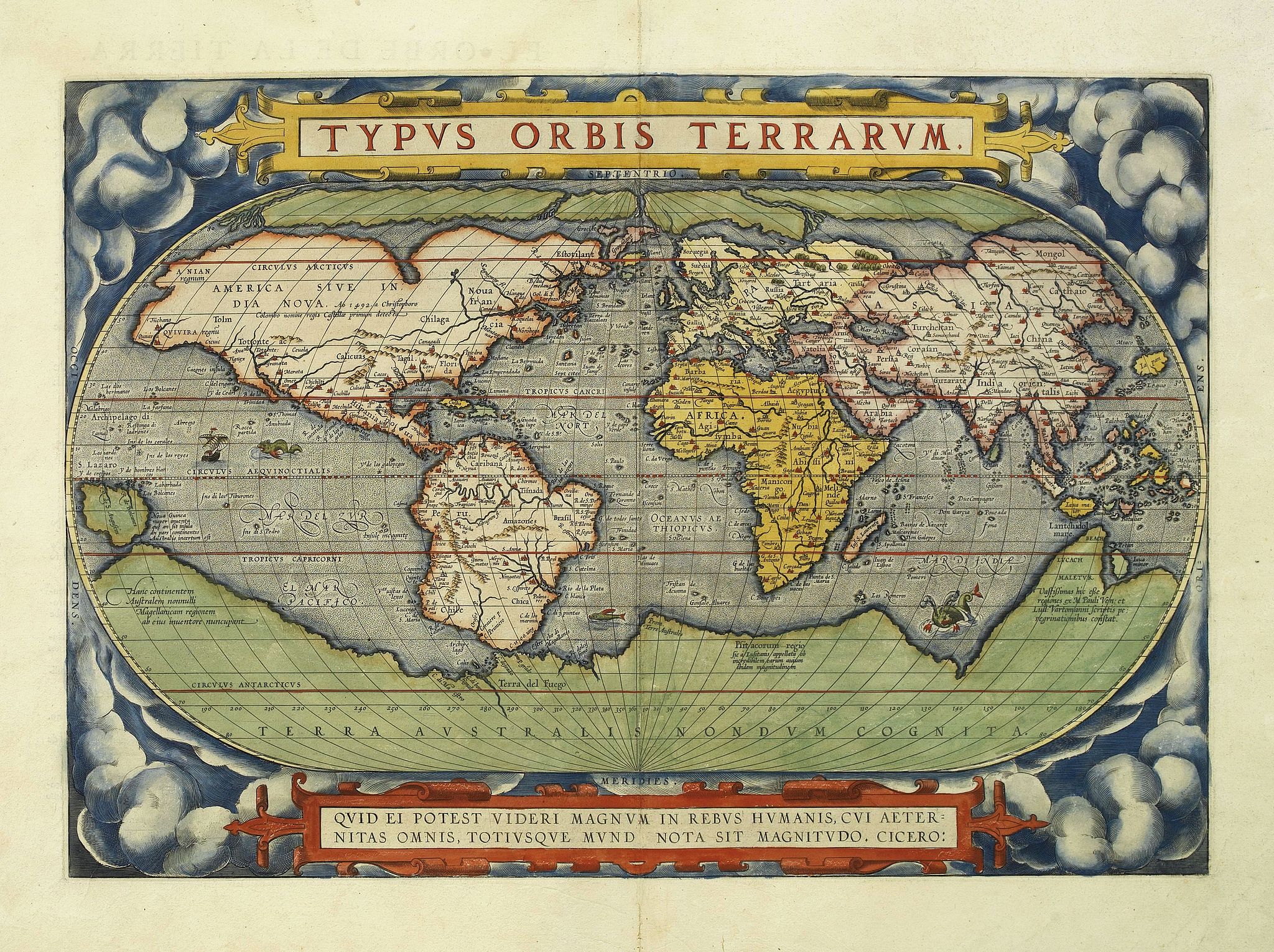 ORTELIUS, A., Typus Orbis Terrarum., antique map, old maps