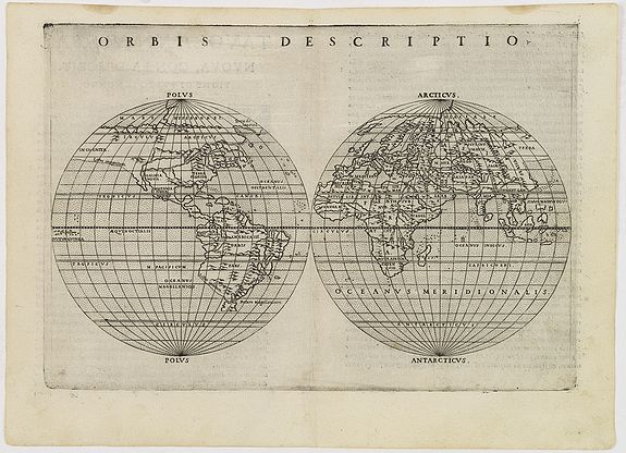 RUSCELLI, G., Orbis descriptio., antique map, old maps