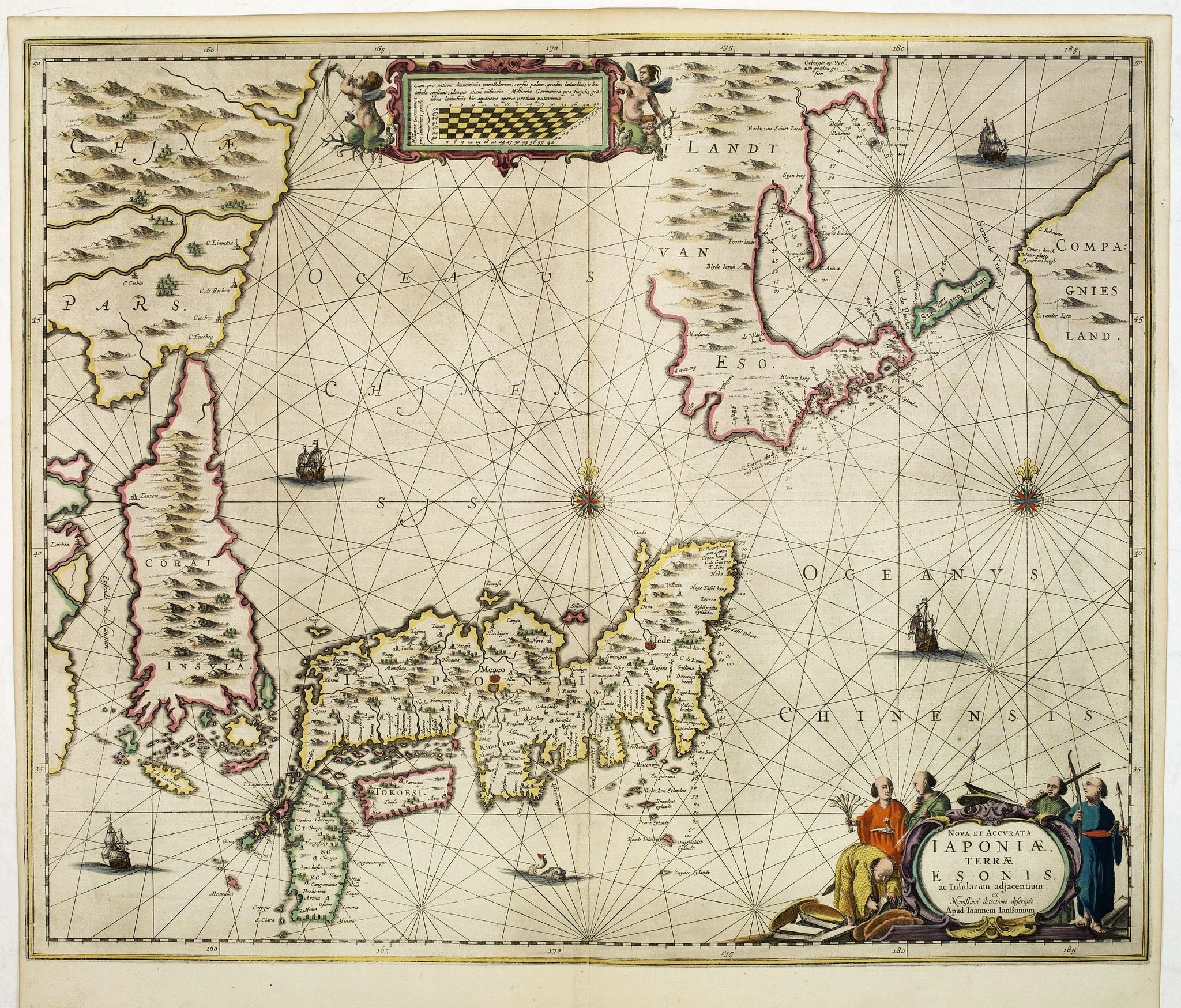JANSSONIUS, J., Nova et accurata Japoniae terrae Esonis, ac Insularum. . ., antique map, old maps
