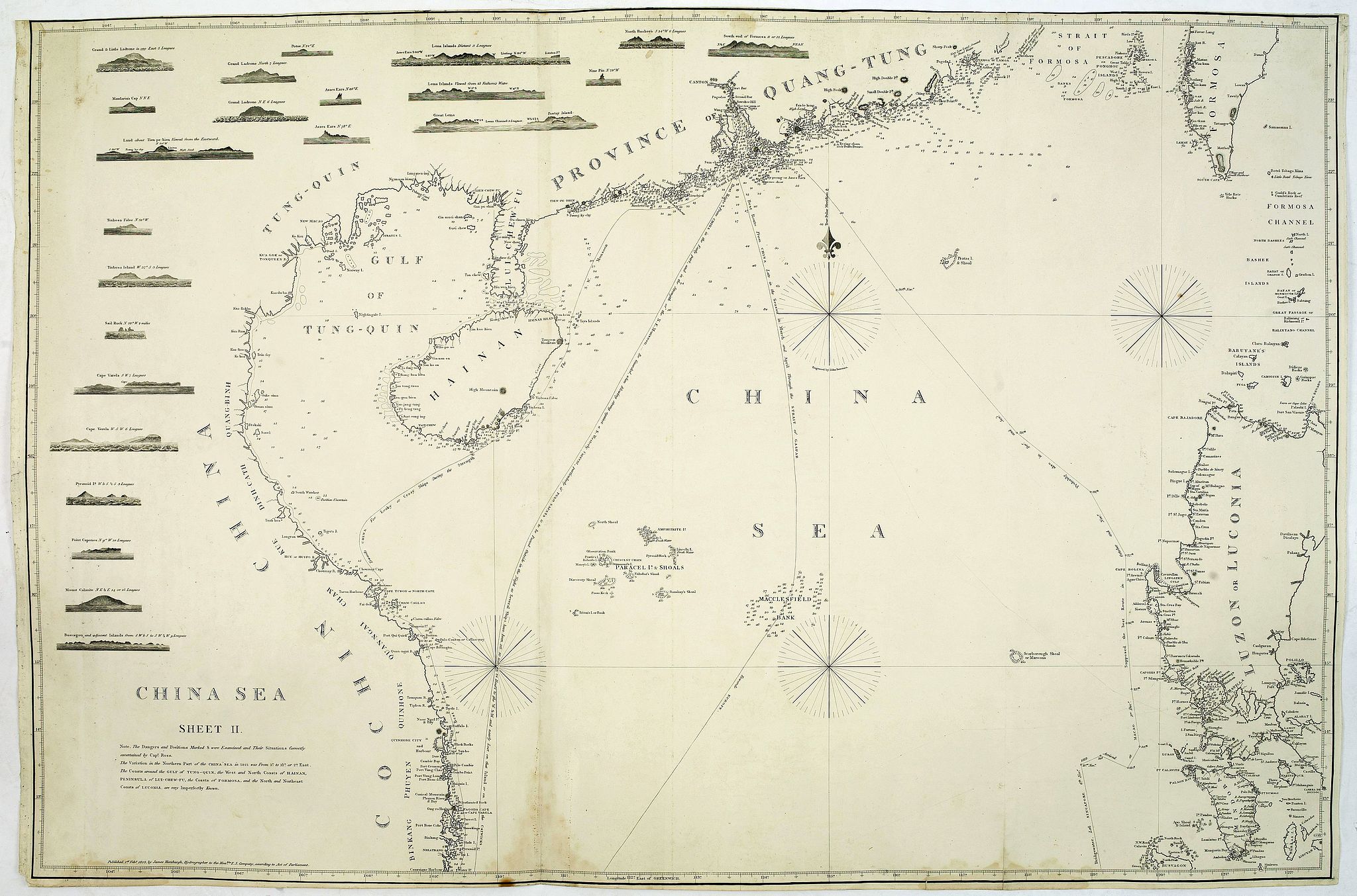 HORSBURGH, JAMES, F.R.S, China Sea. sheet 1., antique map, old maps