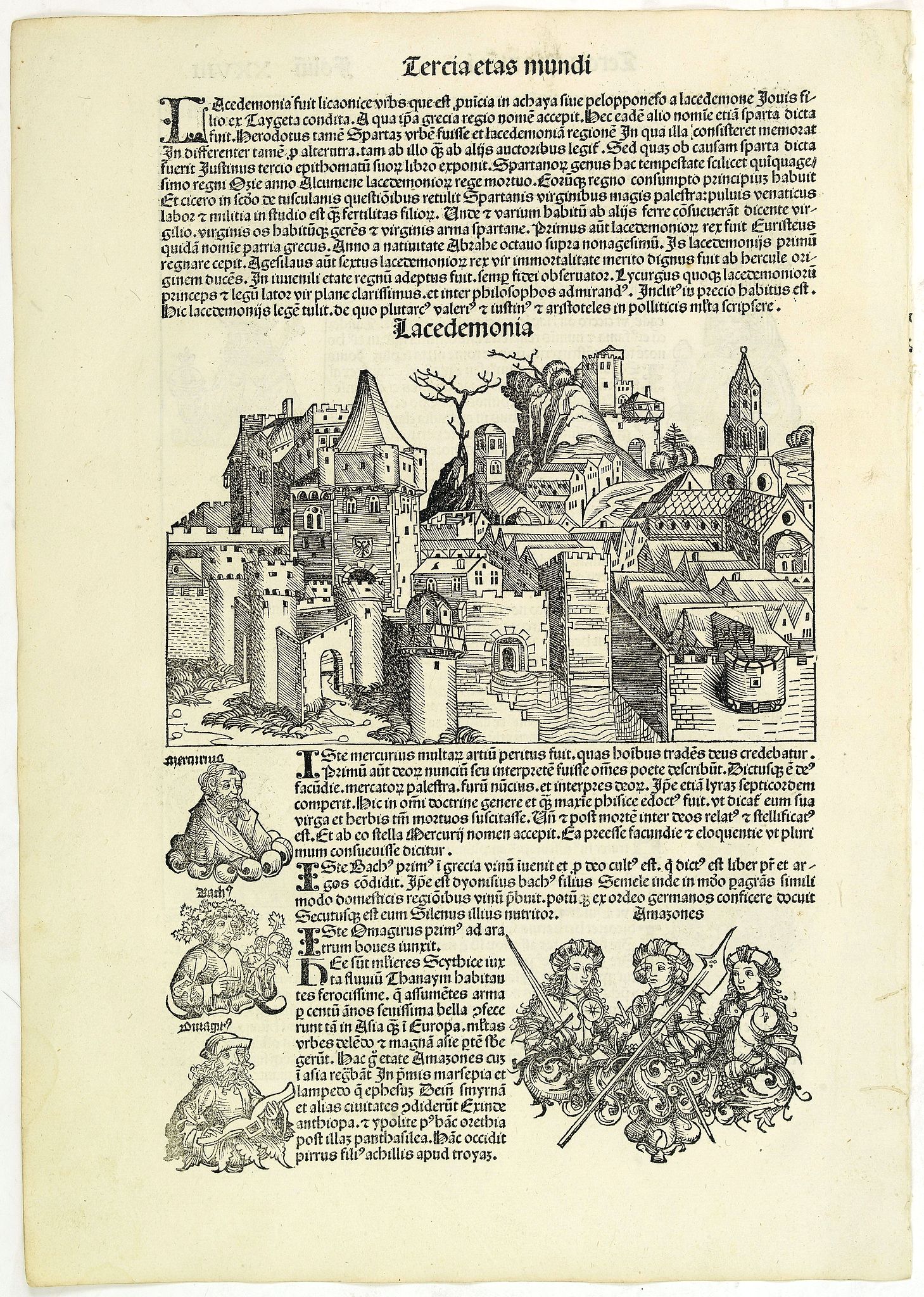 SCHEDEL, H., Tercia Etas Mundi. Foliu. XXVIII, antique map, old maps