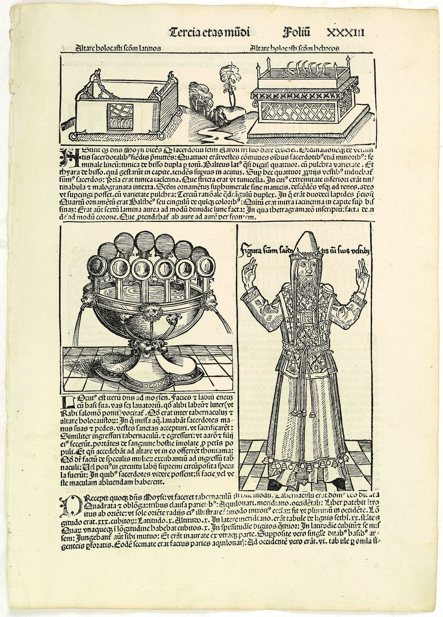 SCHEDEL, H., Tercia Etas Mundi. Folium.XXXIII, antique map, old maps
