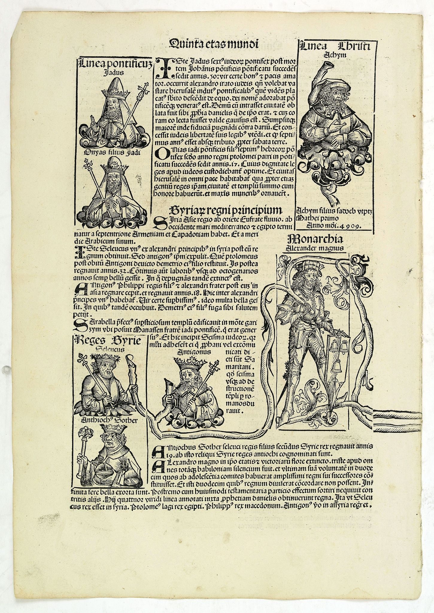 SCHEDEL, H., Quinta Etas Mundi. Folium.LXXV, antique map, old maps