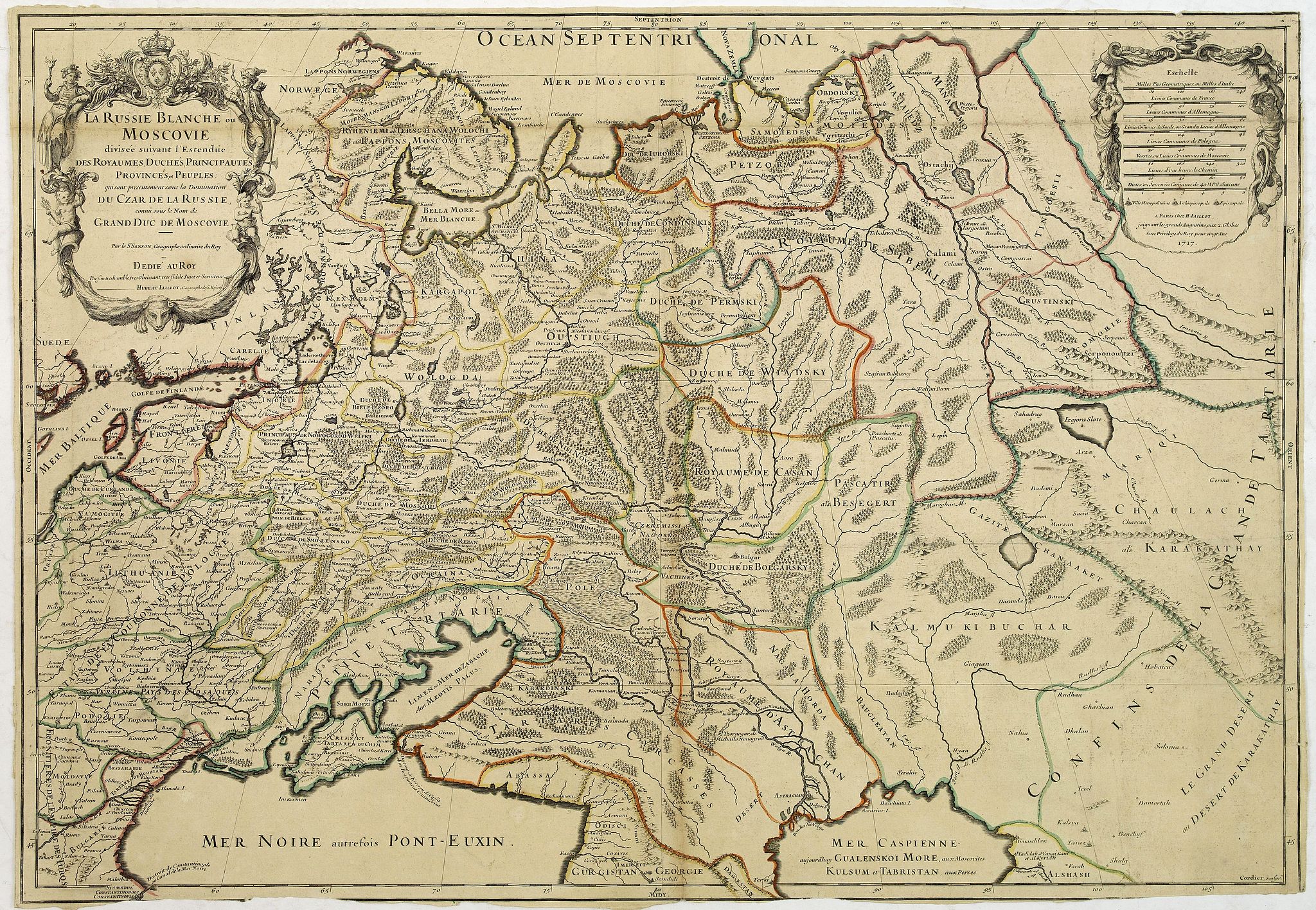 JAILLOT, A.H., La Russie Blanche ou Moscovie divisée. . ., antique map, old maps