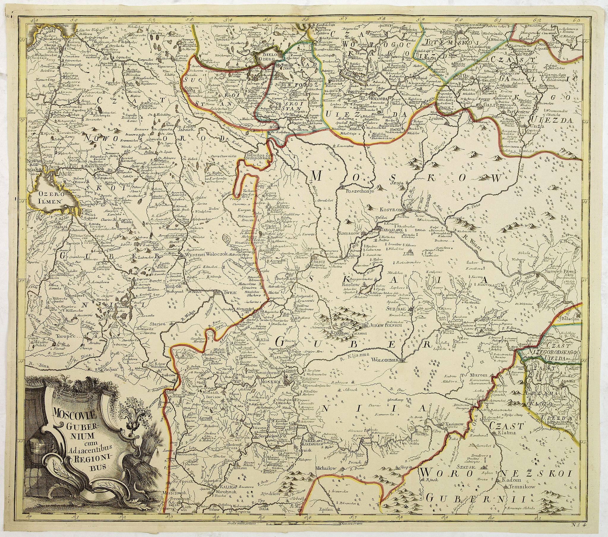 DE L'ISLE, J.N., Moscoviae gubernium cum Adiacentibus regionibus. . ., antique map, old maps