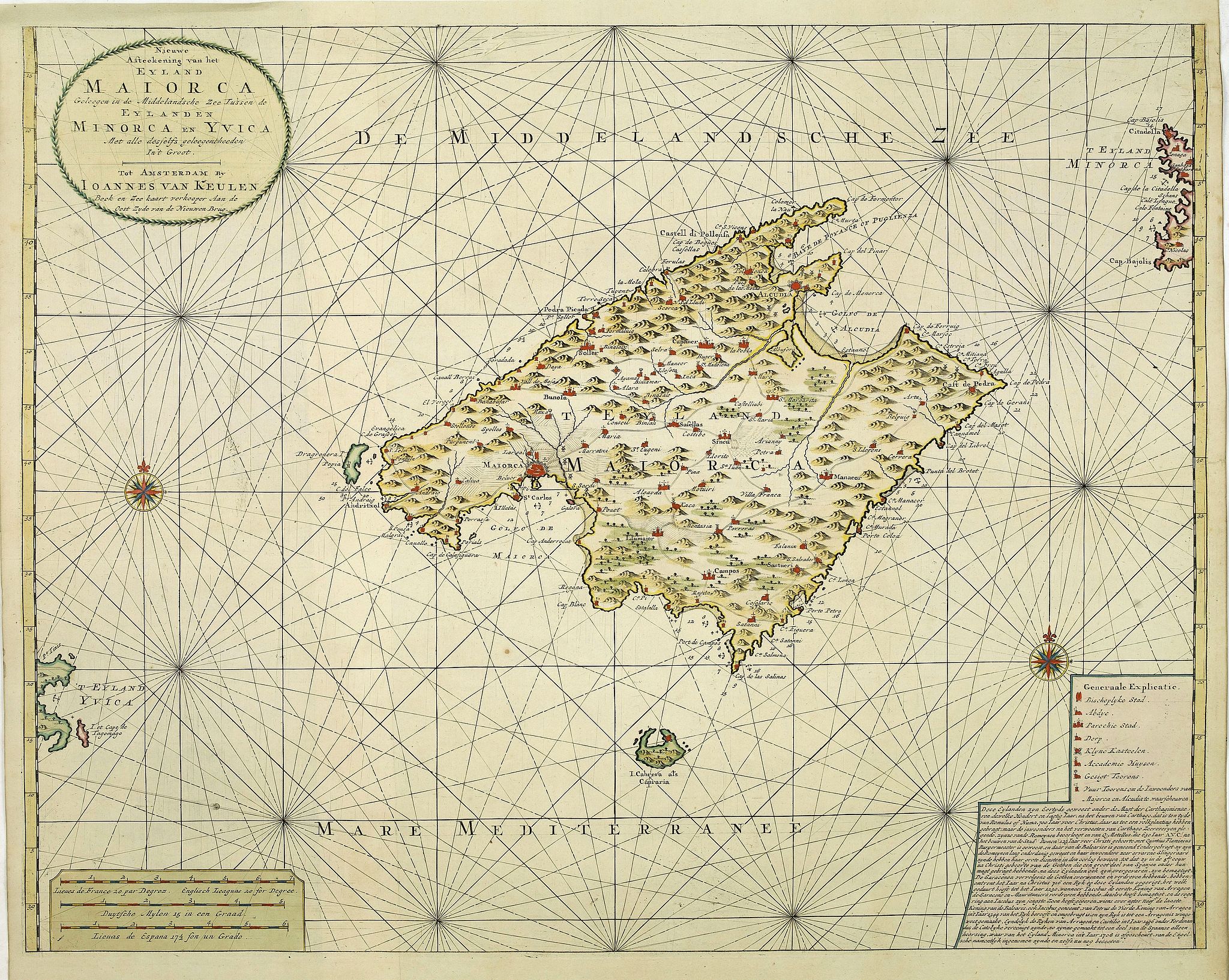VAN KEULEN, J., Nieuwe Afteekening van het Eyland Maiorca, antique map, old maps