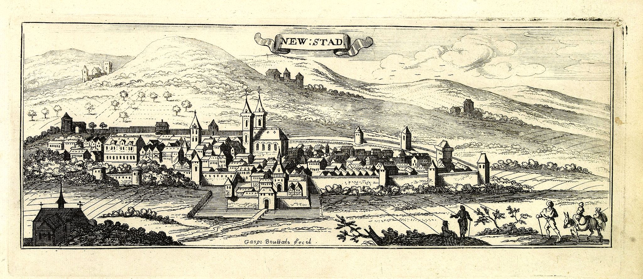 PEETERS, J. / BOUTTATS, G., New : Stadt. [Wiener Neustadt), antique map, old maps