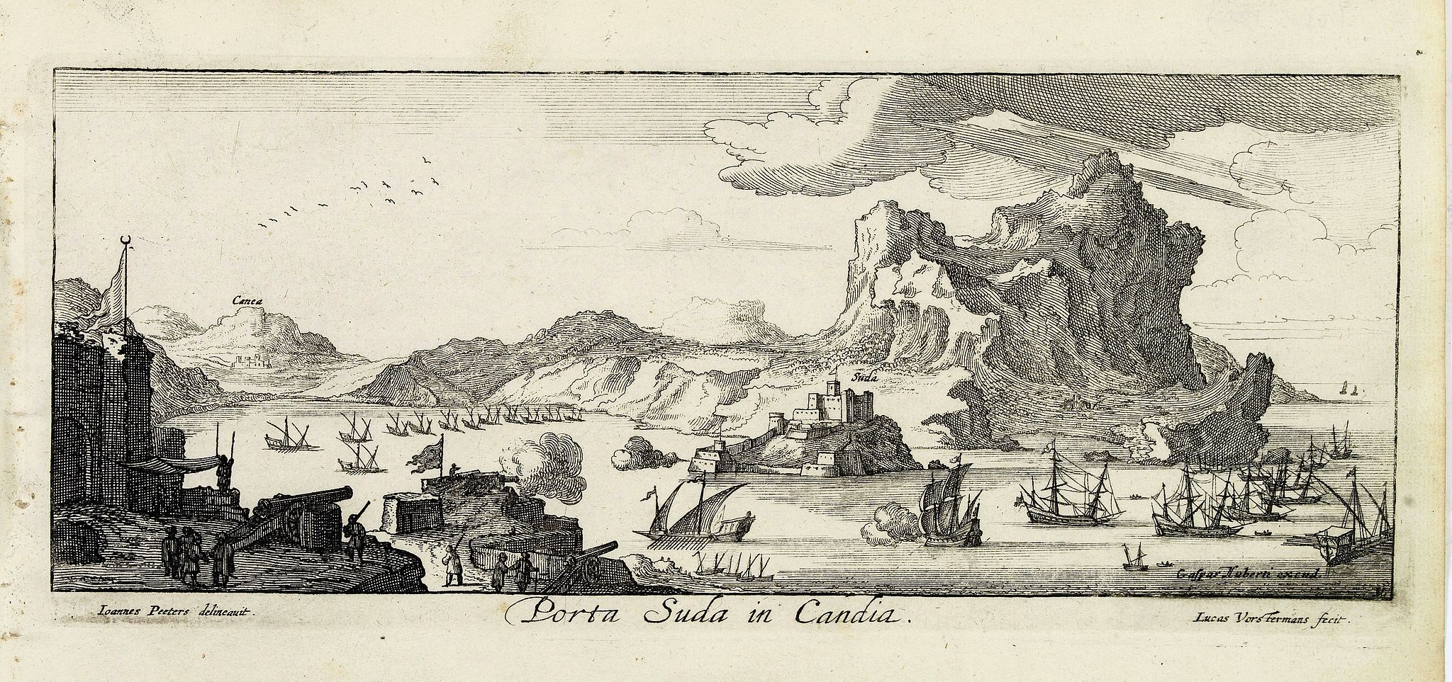 PEETERS, J. / VOSTERMANS II, L., Porta Suda Paleo in Candia. (Souda), antique map, old maps