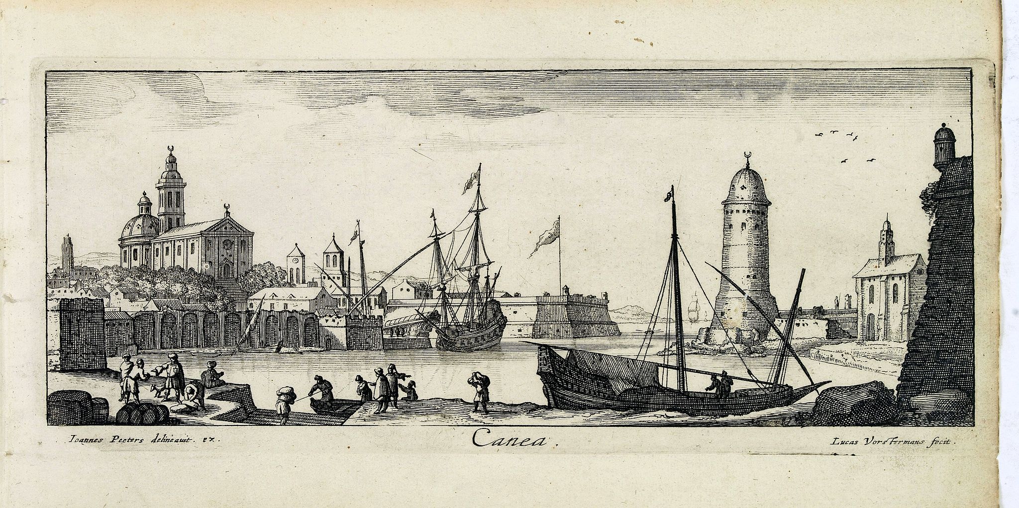 PEETERS, J. / VOSTERMANS II, L., Canea. (Chania), antique map, old maps