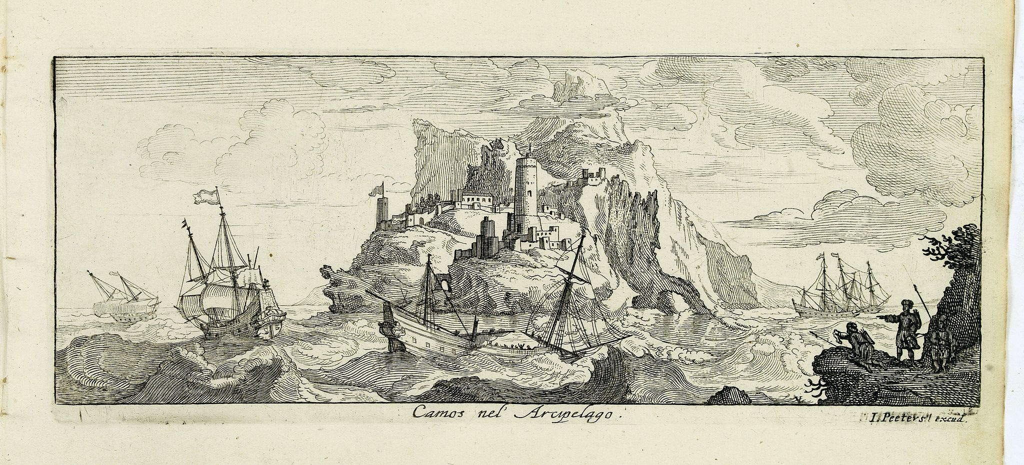 PEETERS, J. / VOSTERMANS II, L., Camos nel Arcipelago. (Samos Island), antique map, old maps