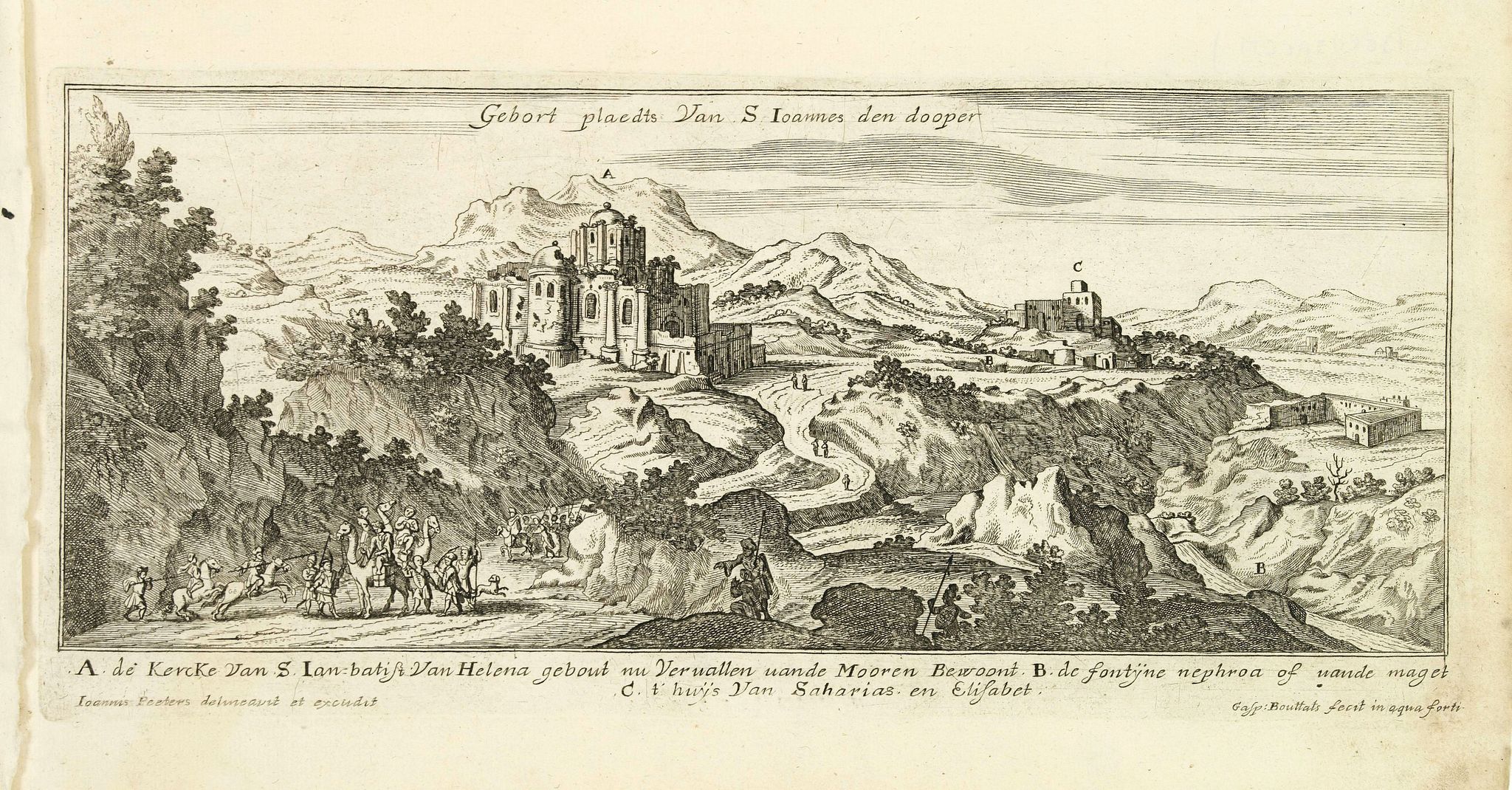 PEETERS, J. / BOUTTATS, G., Gebort Plaedt Van S Ioannes des dooper. [Bith place of John Baptist), antique map, old maps