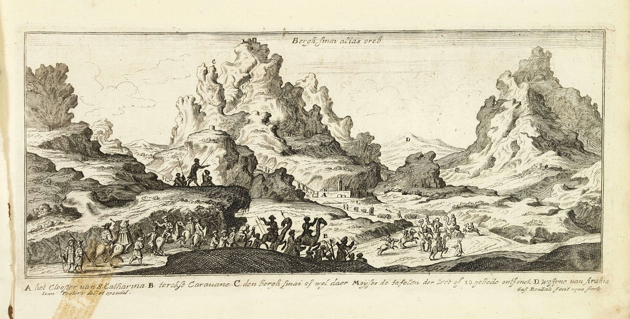 PEETERS, J. / BOUTTATS, G., Bergh sinai alias oreb., antique map, old maps
