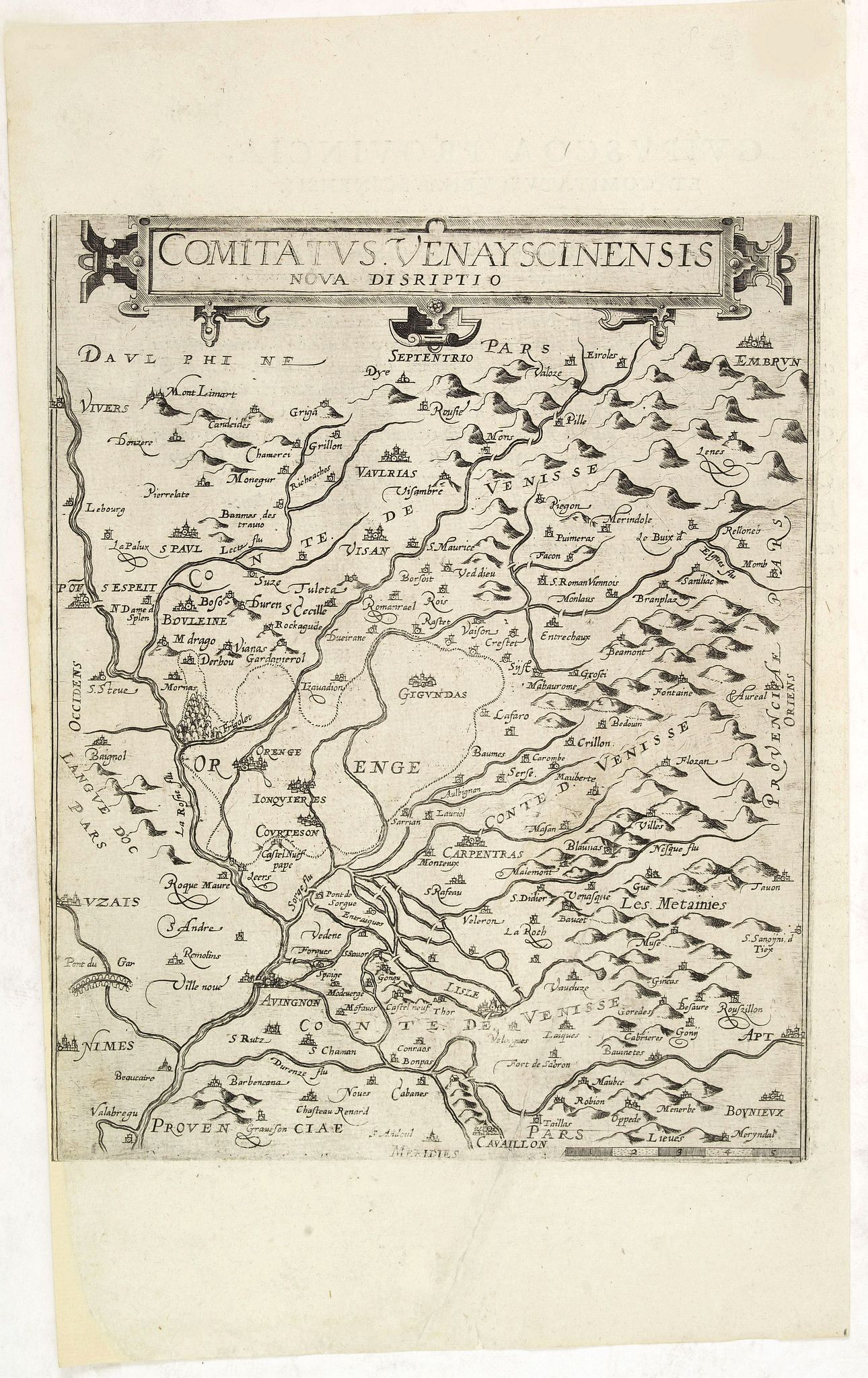 DE JODE, C., Comitatus Venayscinensis Nova Discriptio., antique map, old maps