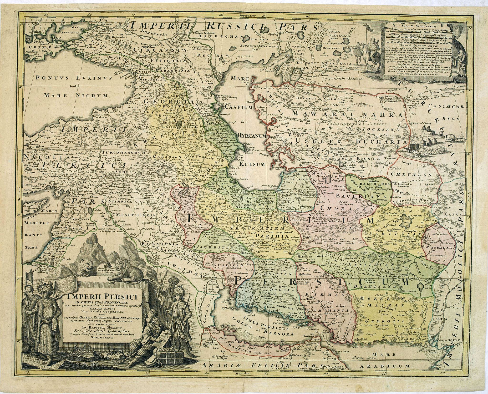 HOMANN, J.B., Imperii Persici in omnes suas Provincias . . . Exacte Divisi Nova Tabula Geographica. . ., antique map, old maps