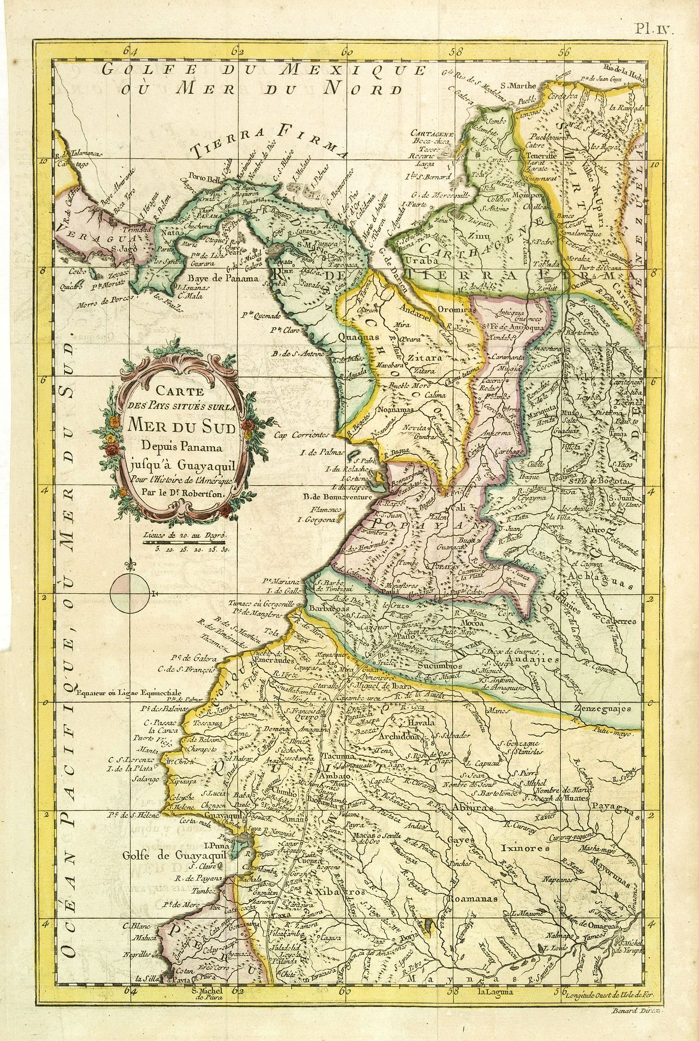 ROBBERTS, W., Carte des Pays situés sur la Mer du Sud. . ., antique map, old maps