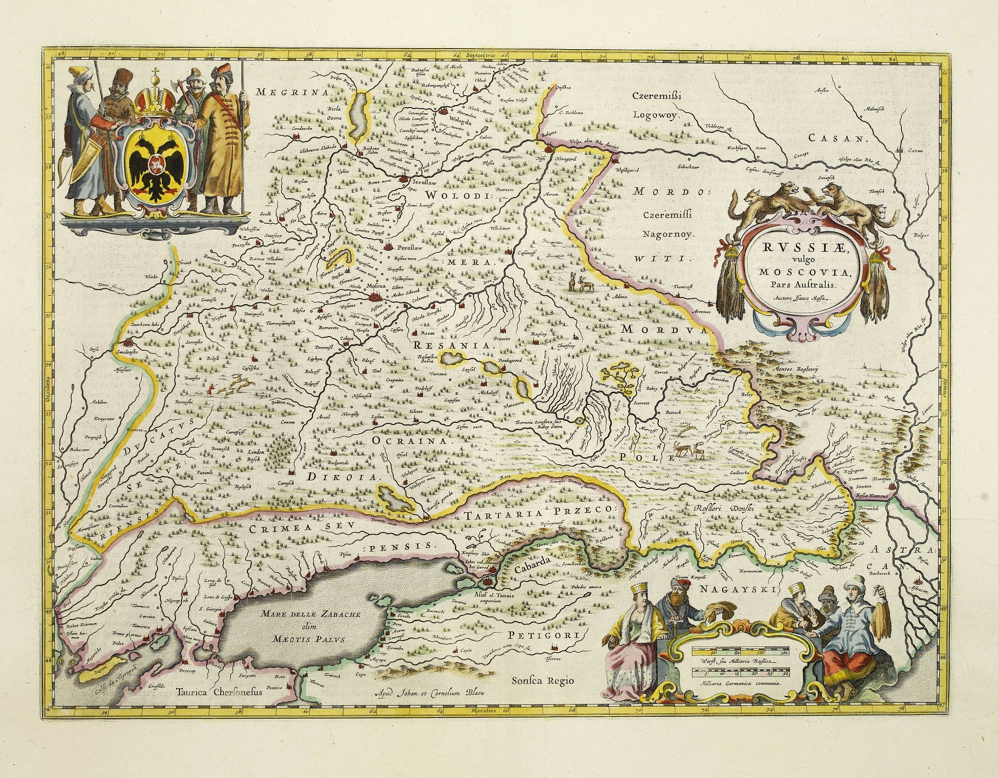BLAEU, J. / C., Russiae vulgo Moscovia pars australis. . ., antique map, old maps