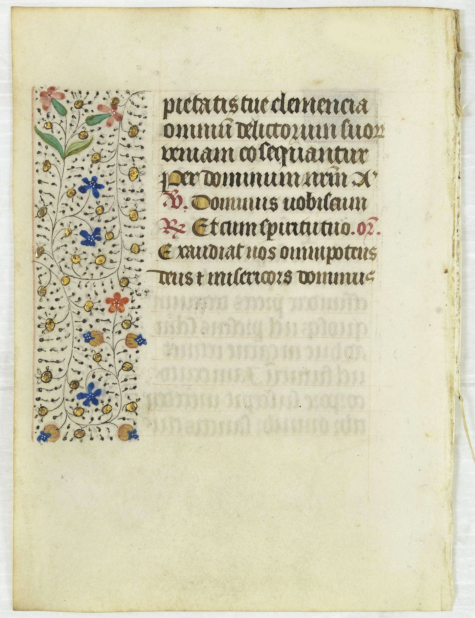 FRANCISCAN BOOK OF HOURS, Leaf on vellum from a manuscript Book of Hours, use of Rome., antique map, old maps