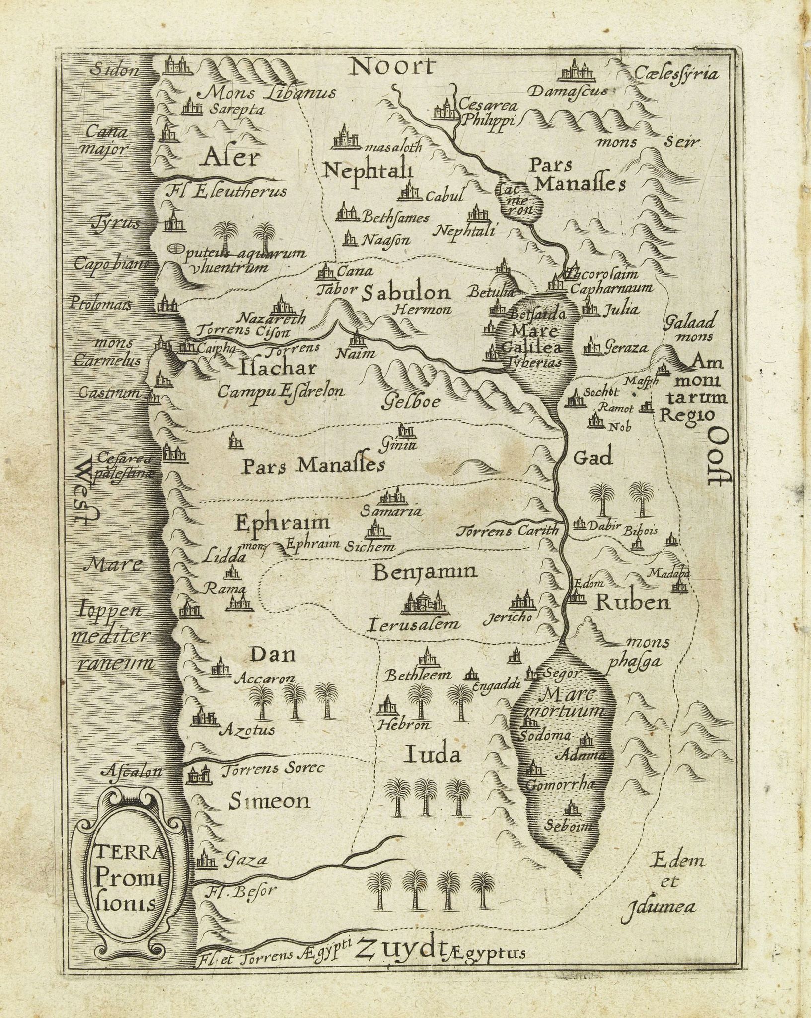 GONSALES, A, Terra promihonis., antique map, old maps