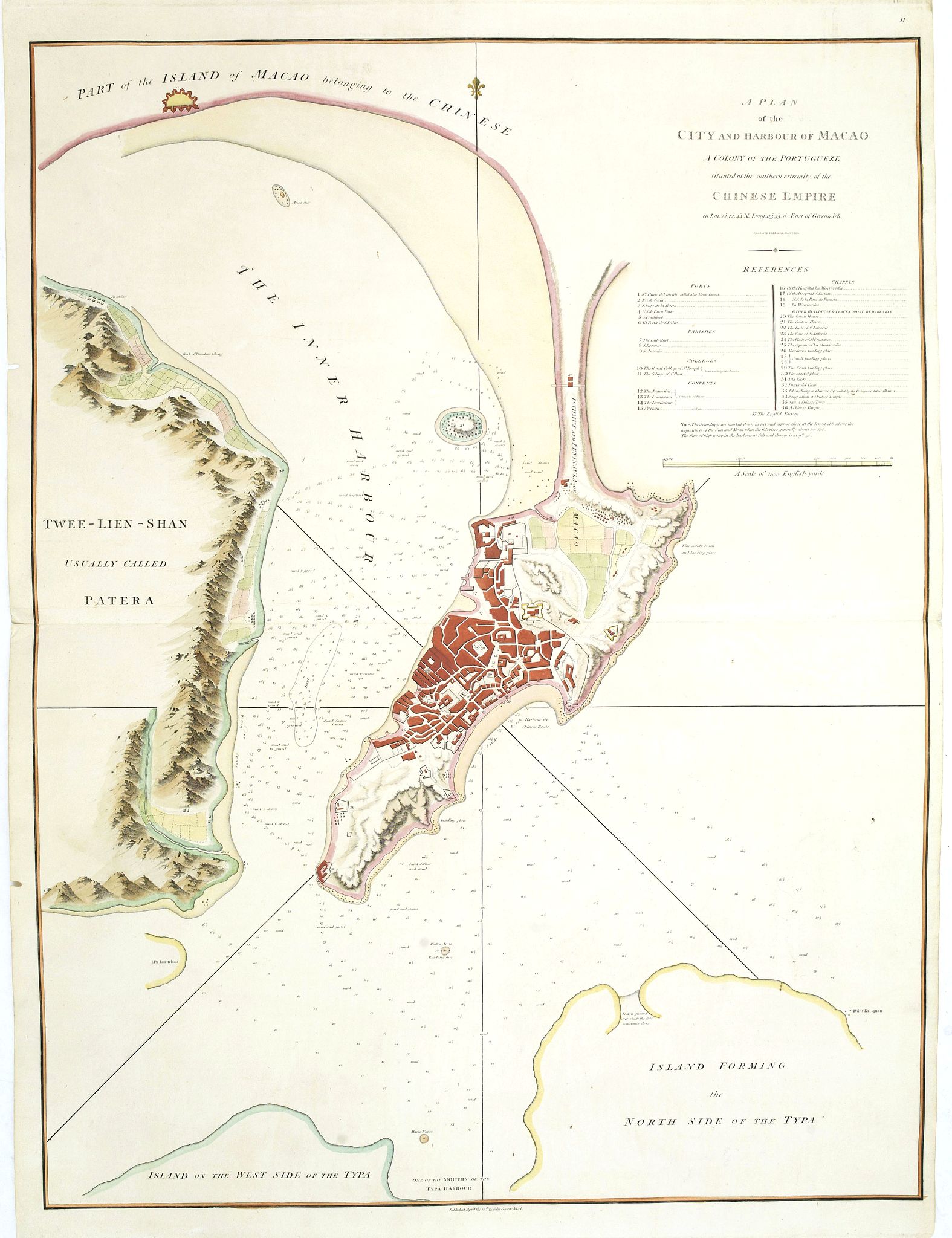 NICOL, G., A Plan of the city and harbour of Macao : a colony of the Portugueze, situated at the southern extremity of the Chinese Empire. . ., antique map, old maps