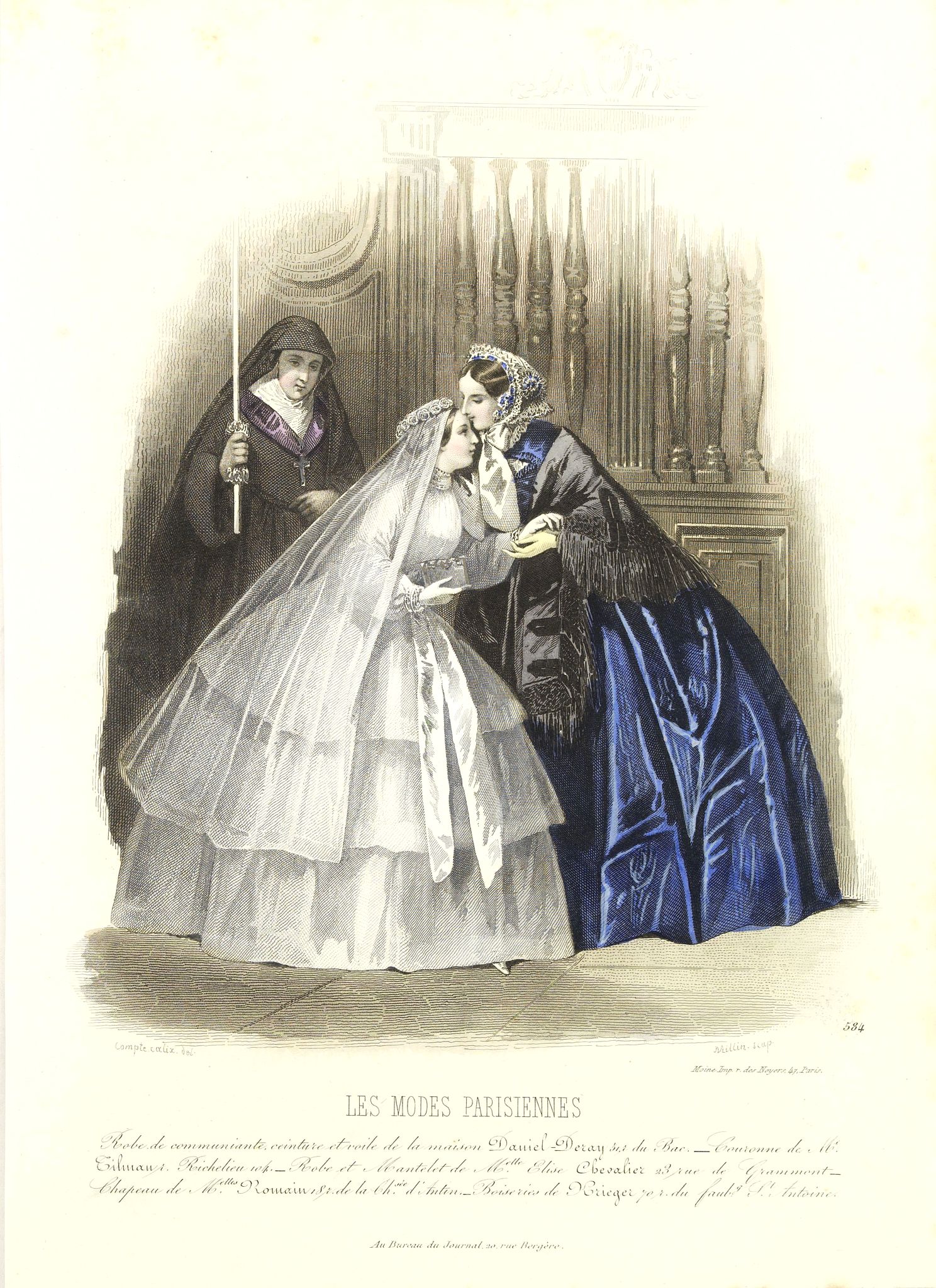 LES MODES PARISIENNES, Paris fashion plate. (584), antique map, old maps