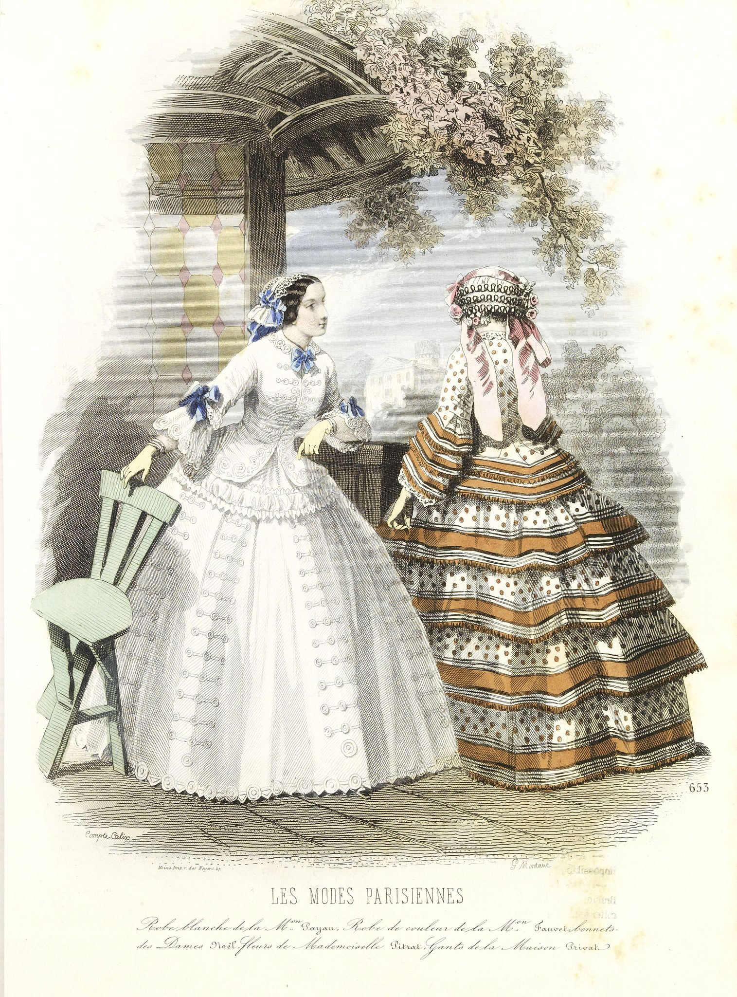 LES MODES PARISIENNES, Paris fashion plate. (653), antique map, old maps