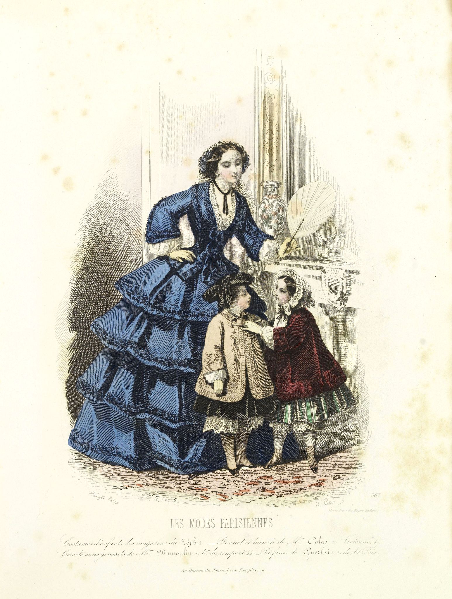 LES MODES PARISIENNES, Paris fashion plate. (567), antique map, old maps