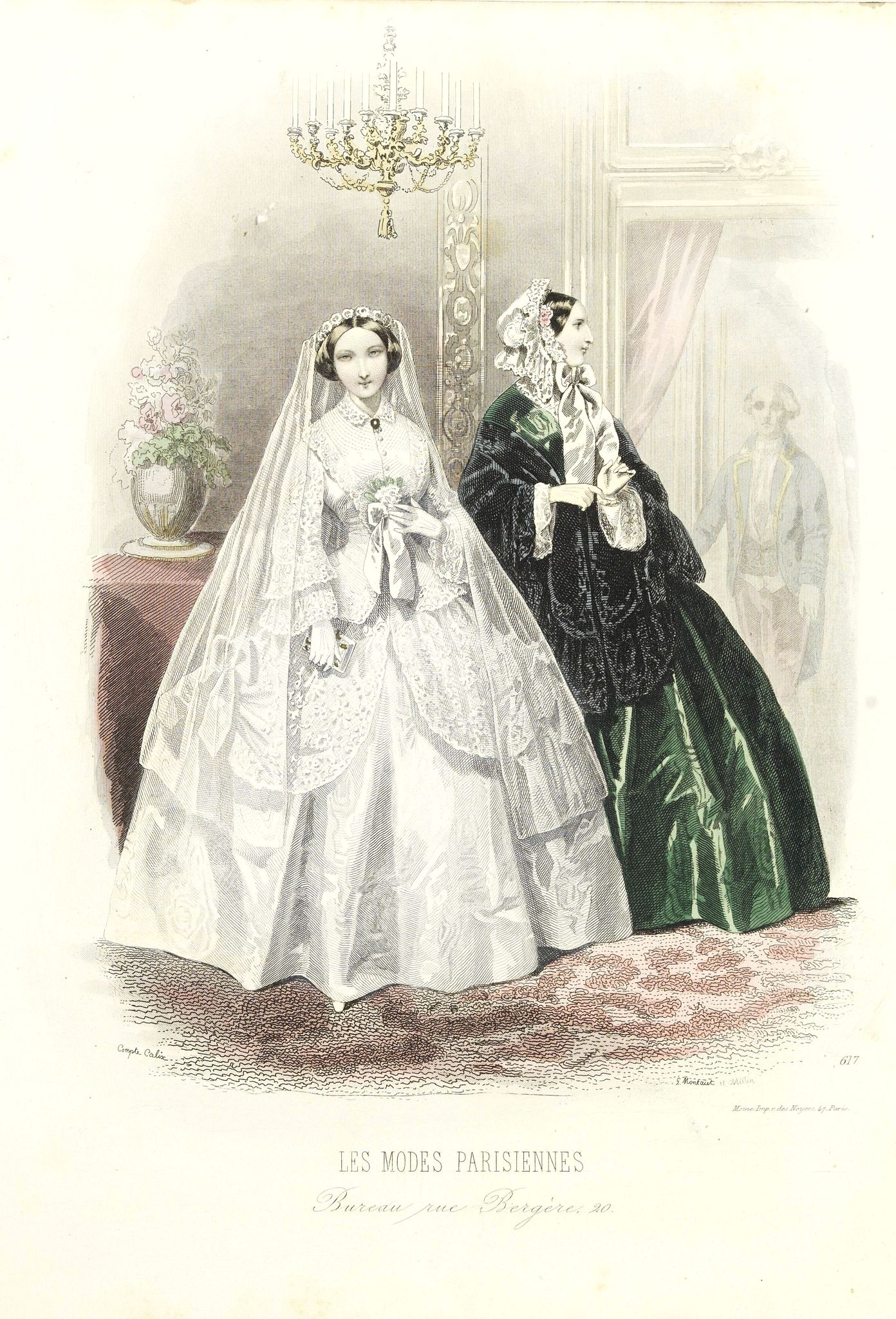 LES MODES PARISIENNES, Paris fashion plate. (617), antique map, old maps