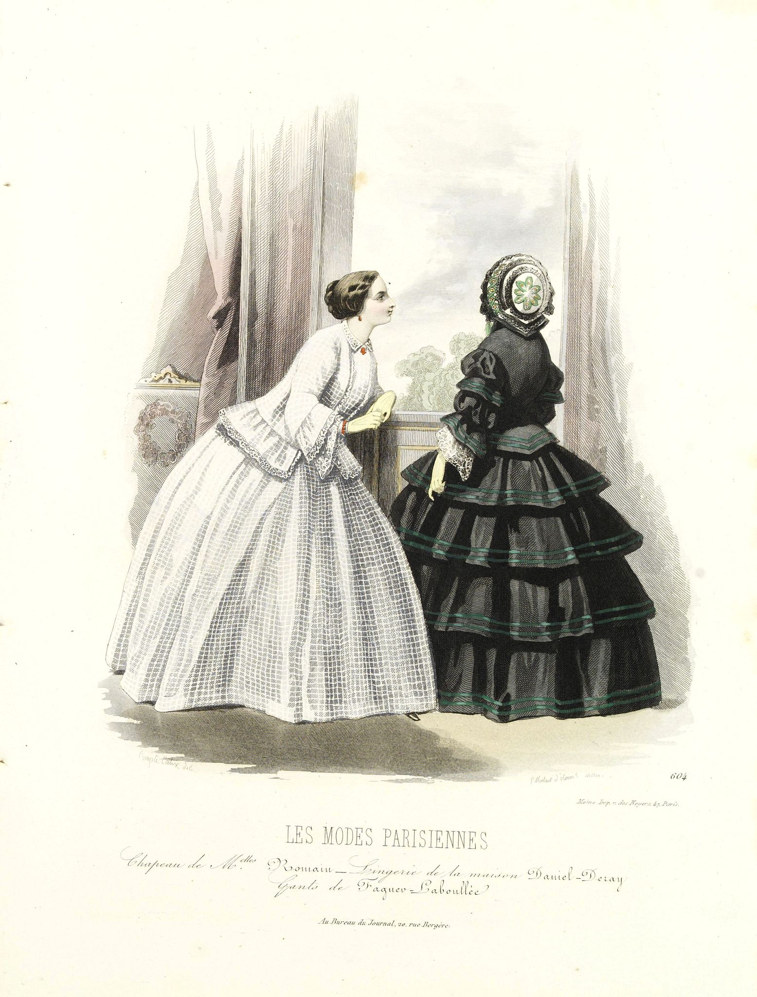 LES MODES PARISIENNES, Paris fashion plate. (604), antique map, old maps