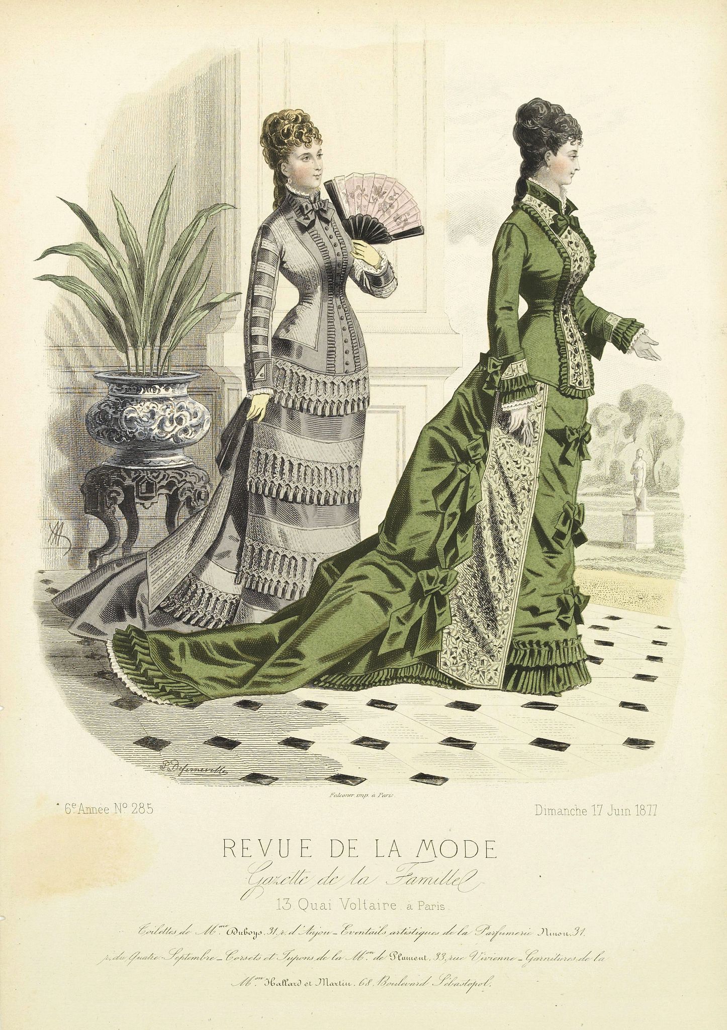 REVUE DE LA MODE, Paris fashion plate. (285), antique map, old maps