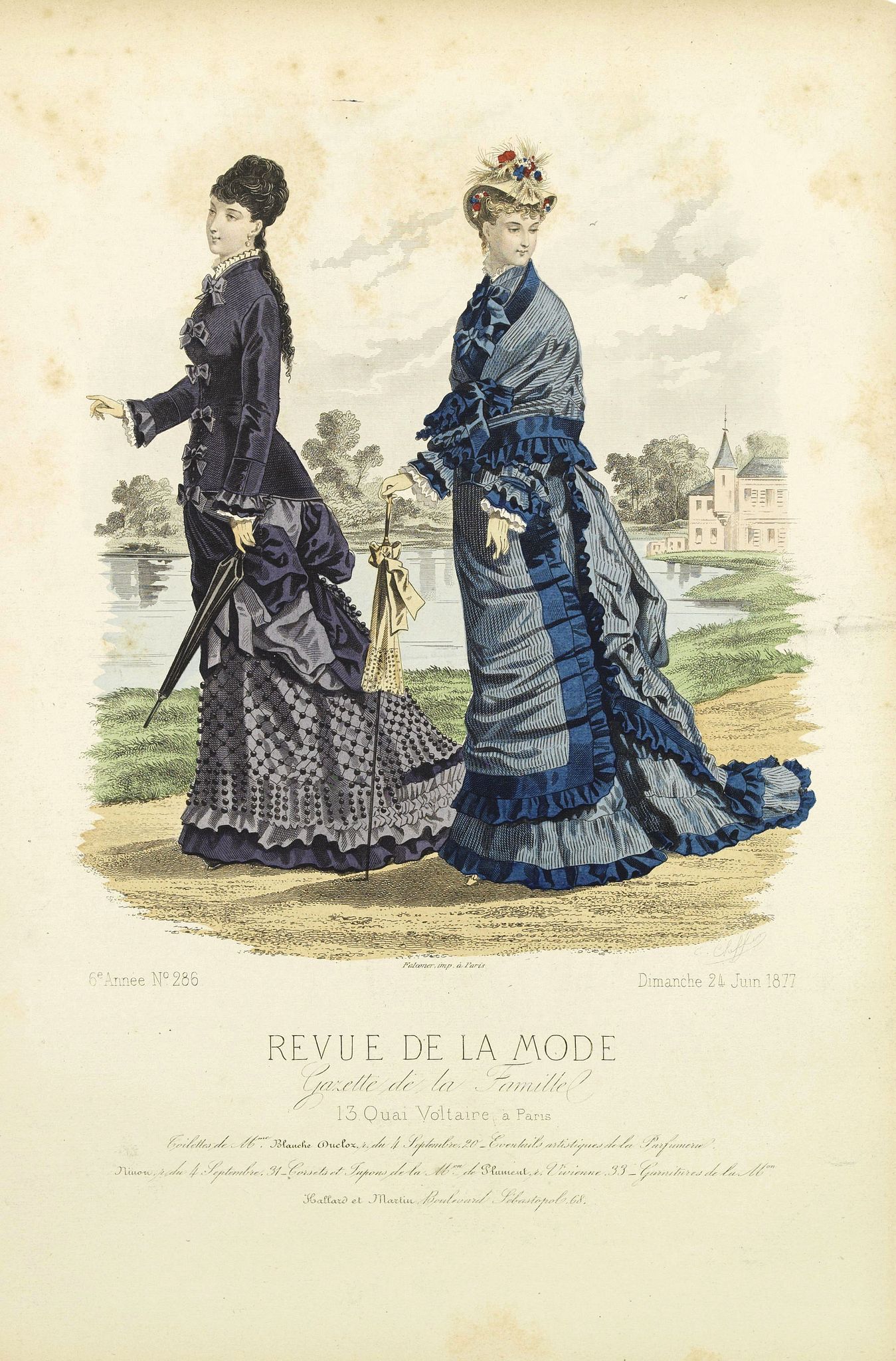 REVUE DE LA MODE, Paris fashion plate. (286), antique map, old maps