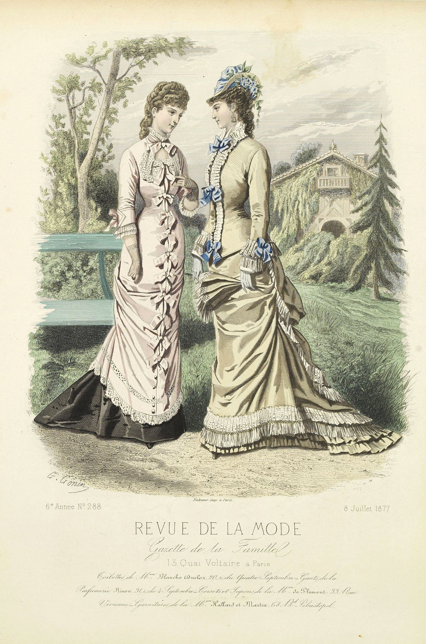 REVUE DE LA MODE, Paris fashion plate. (288), antique map, old maps