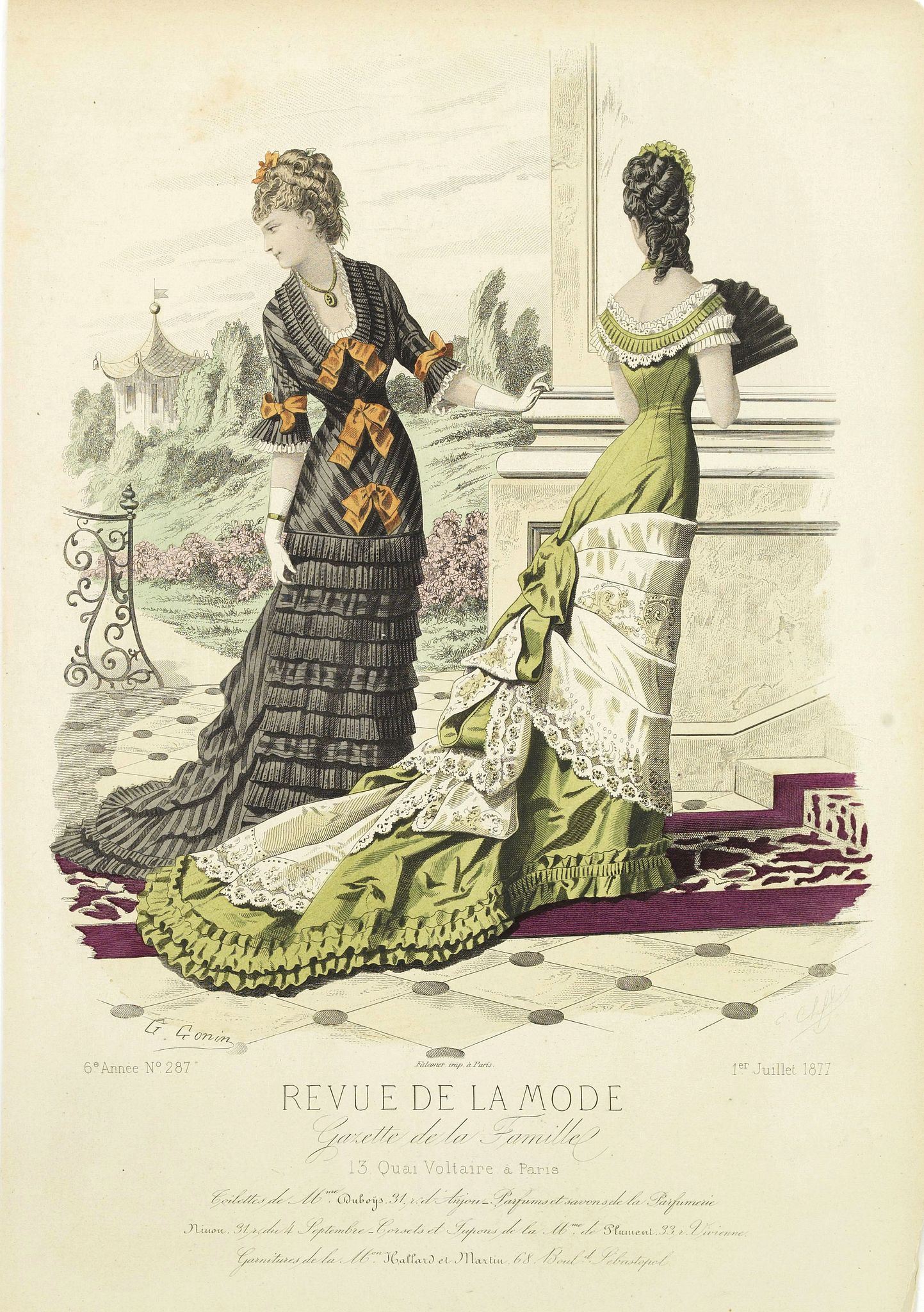 REVUE DE LA MODE, Paris fashion plate. (287), antique map, old maps