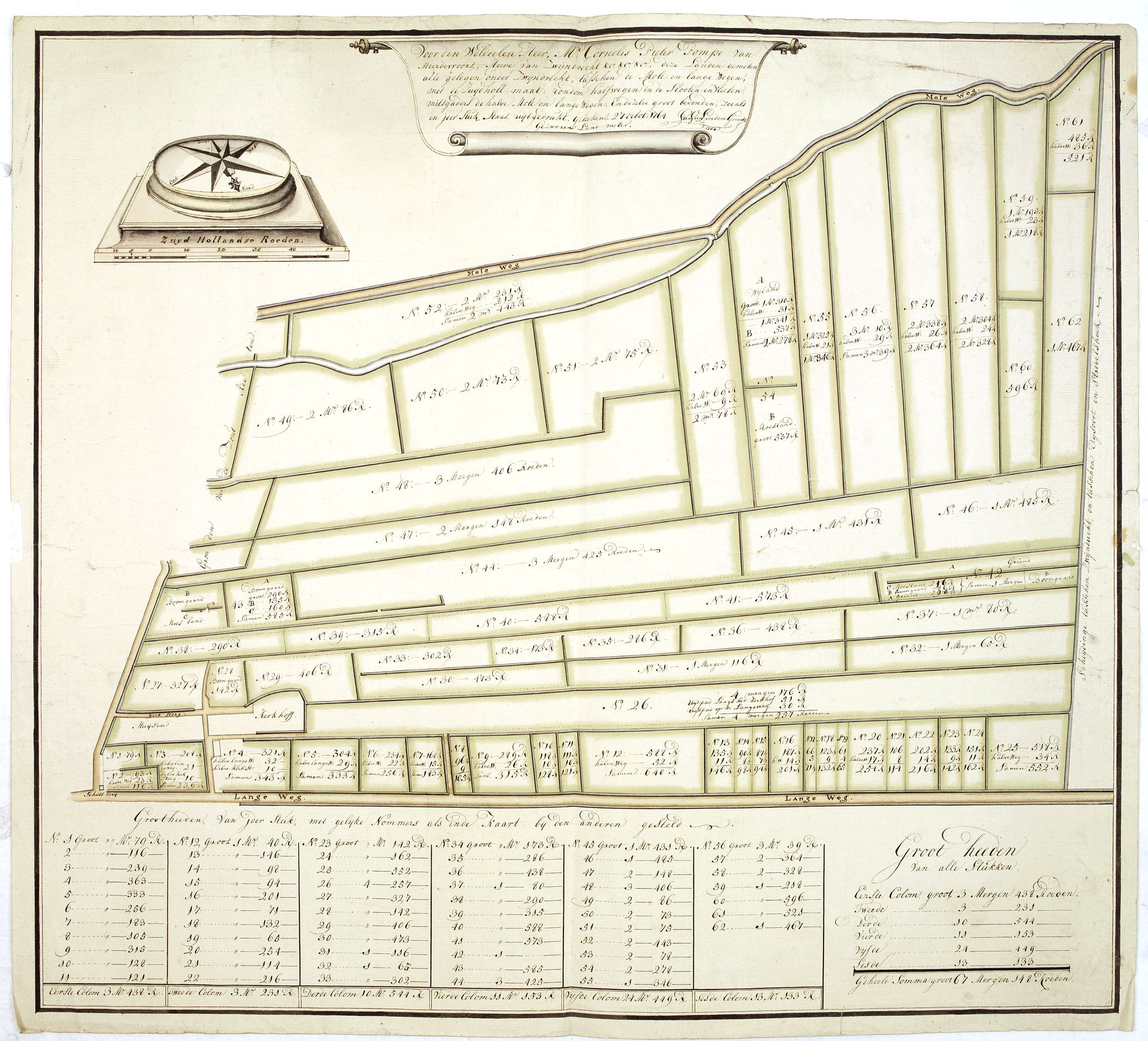 GOVERTSZ. VAN LINDEN, J., Voor den Weledelen Heer Mr Cornelis Pieter Pompe van Meerdervoort, Heere van Zwijndrecht. . ., antique map, old maps