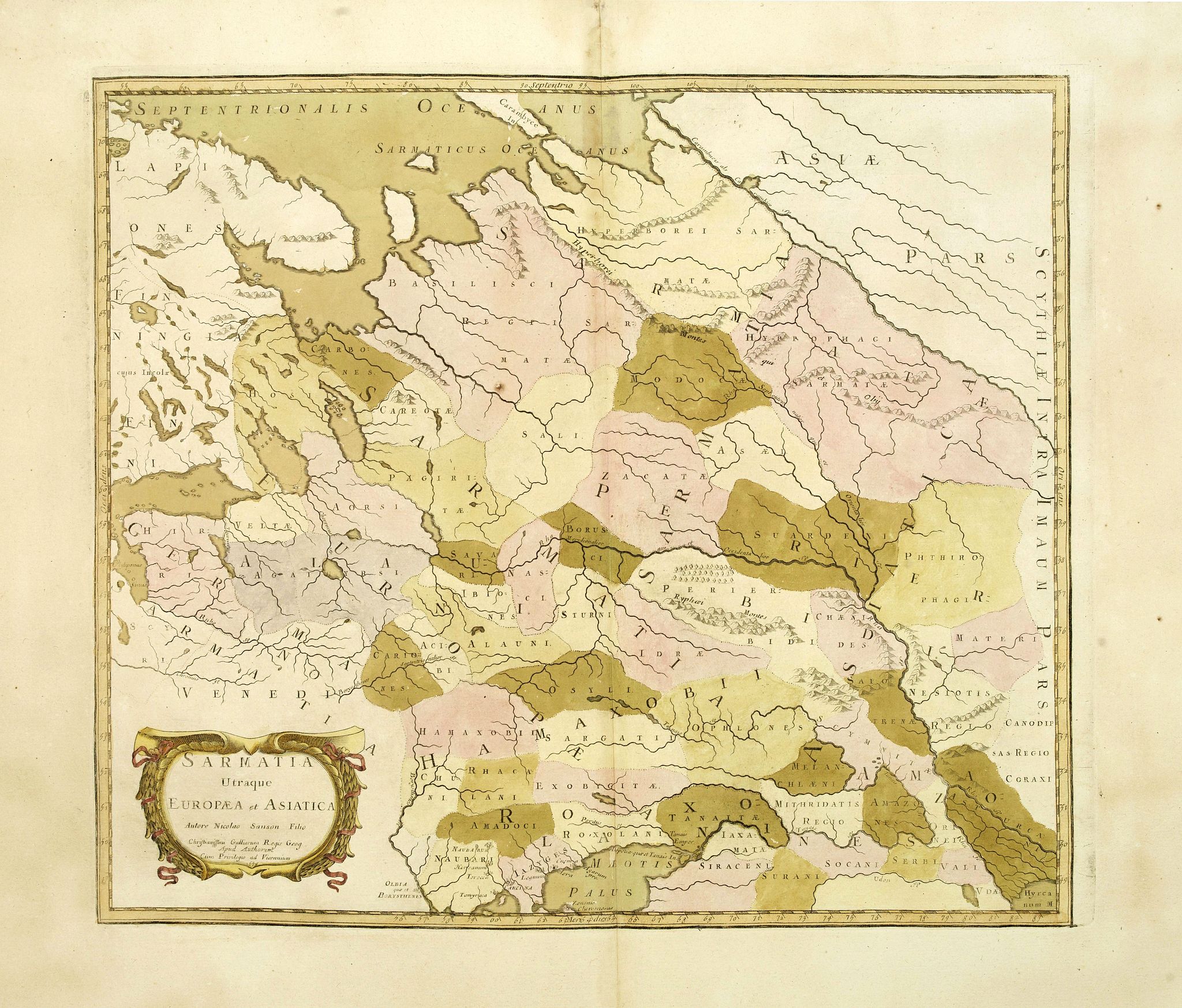 SANSON, N./ MARIETTE, P., Sarmatia Utraque Europaea et Asiatica.., antique map, old maps
