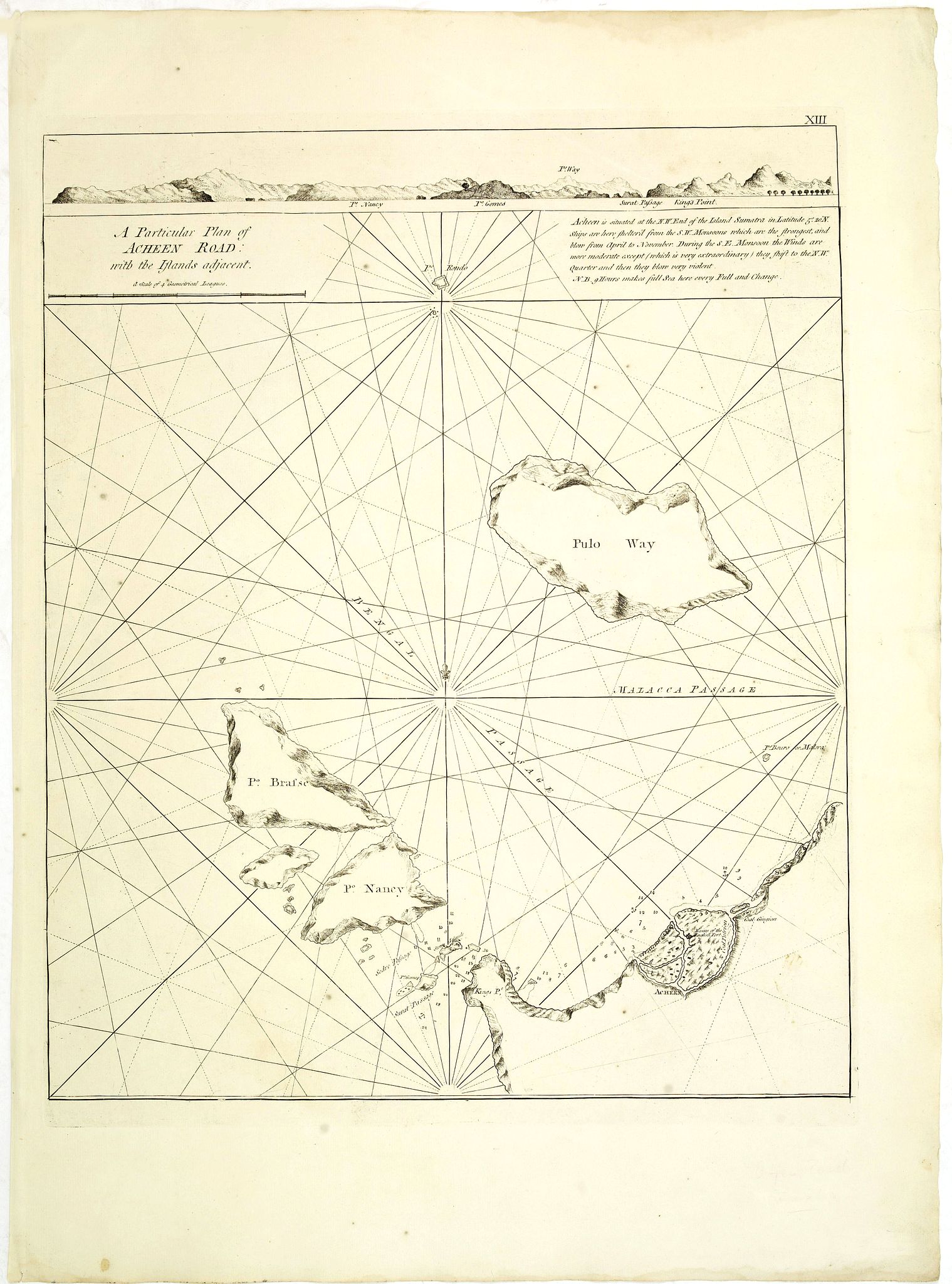 HERBERT, W., A particular plan of Acheen road with the islands adjacent. . ., antique map, old maps