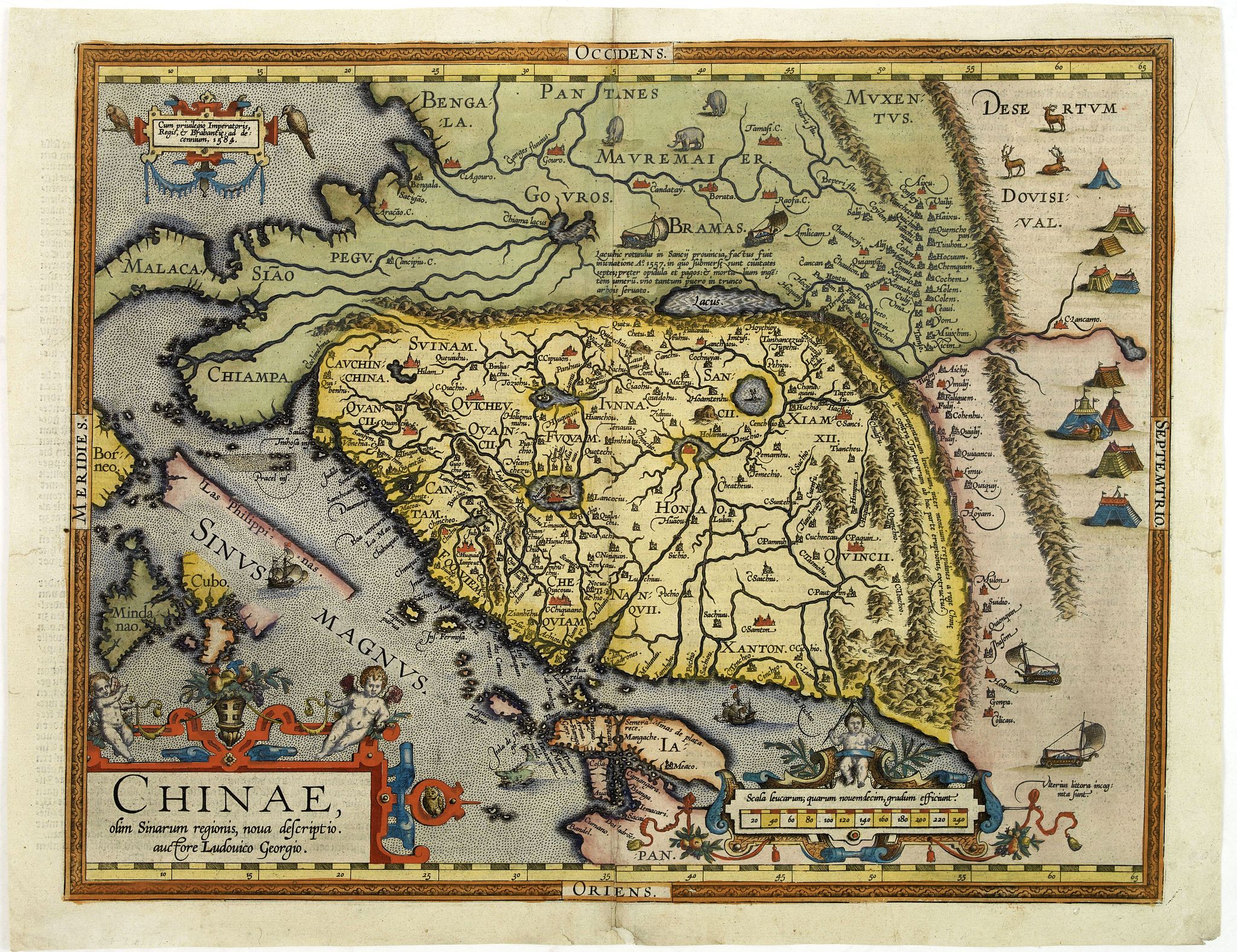 ORTELIUS, A., Chinae, olim Sinarum Regionis, nova descriptio. Auctore Ludovico Georgio., antique map, old maps