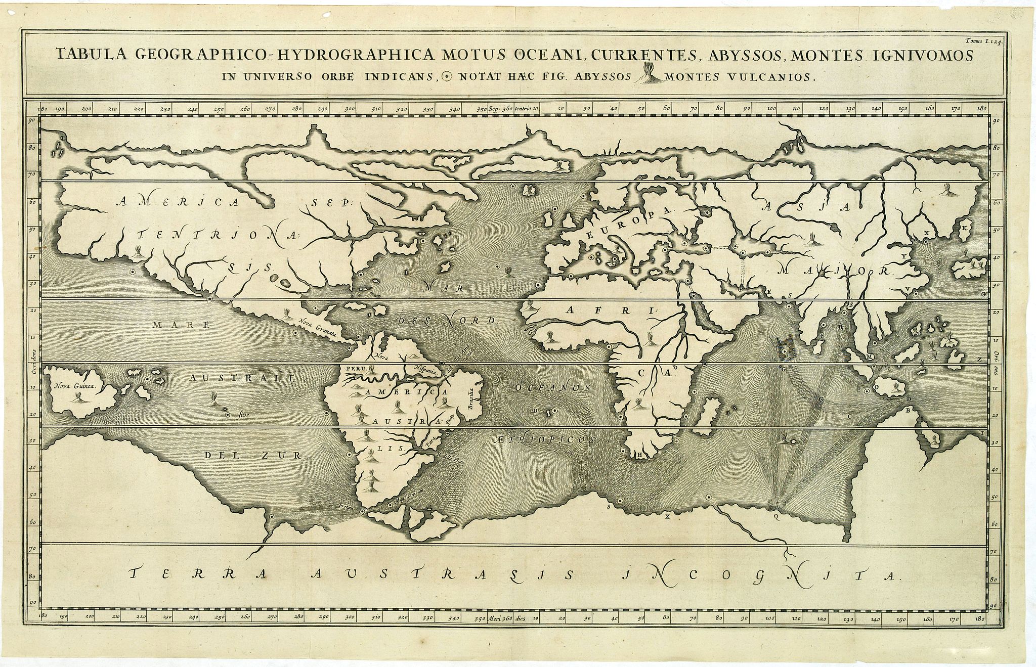 KIRCHER, A., Tabula geographico-hydrographica.., antique map, old maps