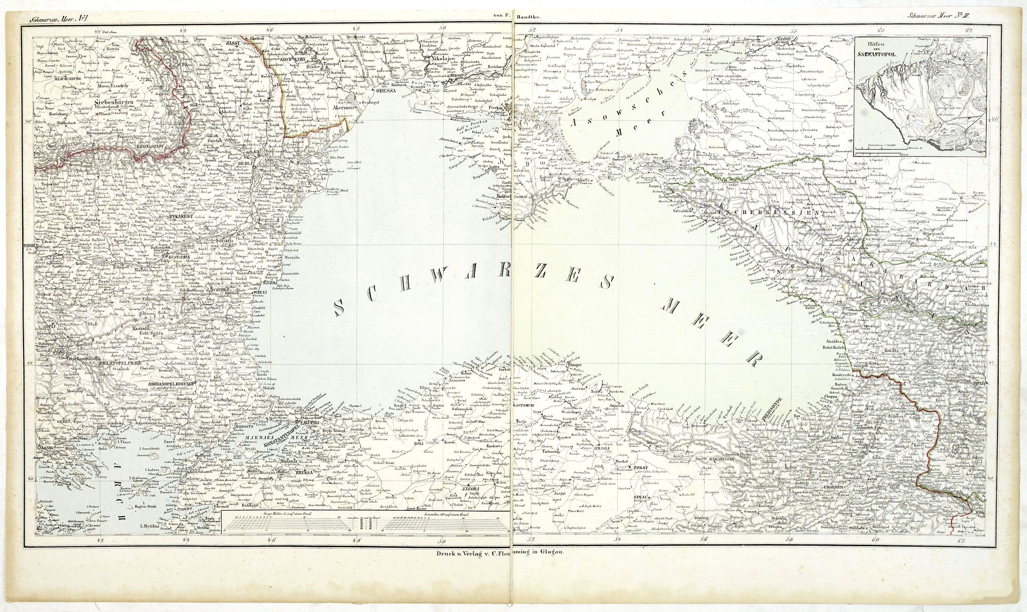 FLEMMING, C., Schwarzes Meer Nr 1, antique map, old maps