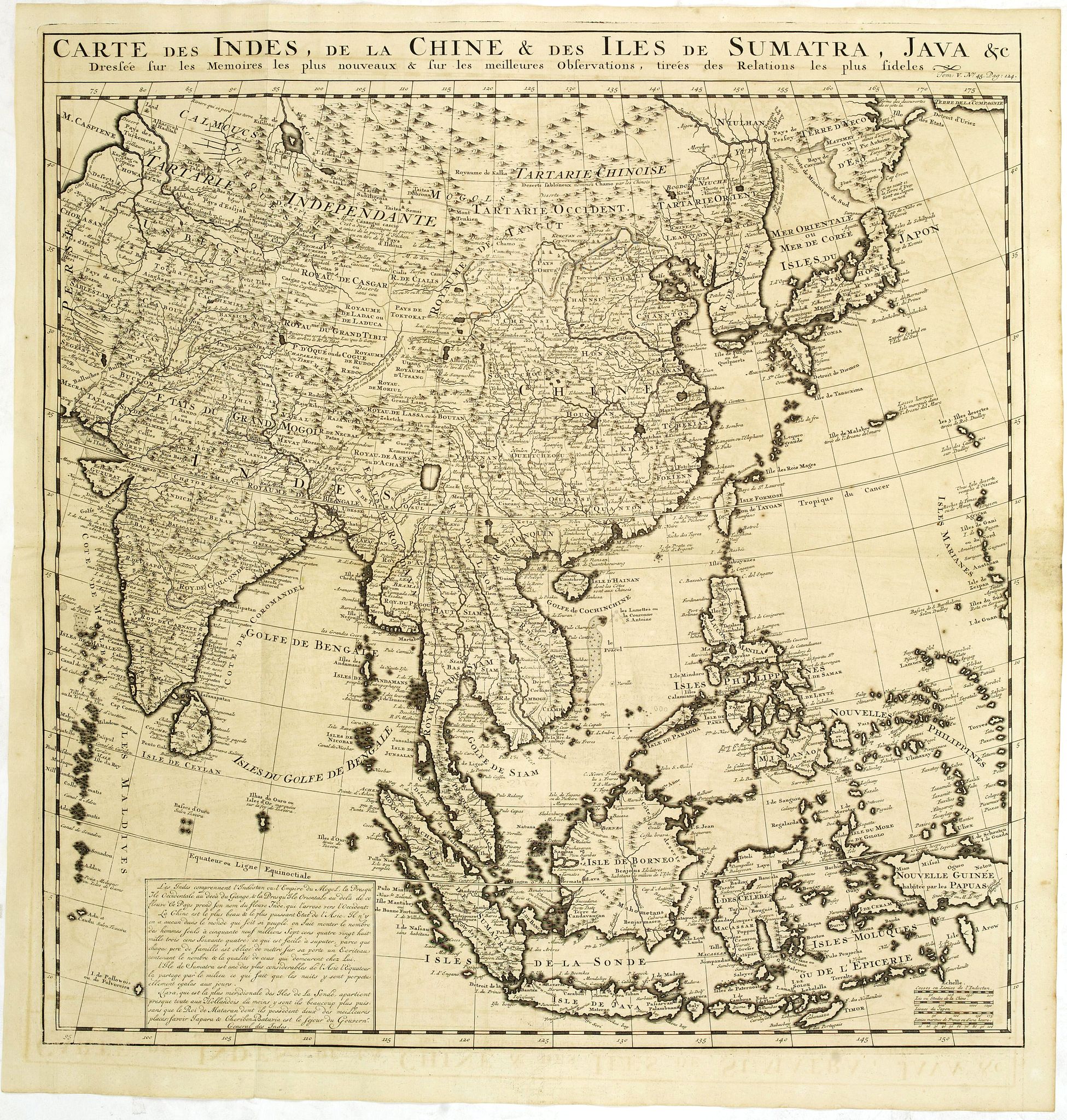CHATELAIN, H., Carte des Indes, de la Chine & des Isles de Sumatra, Java &c.., antique map, old maps